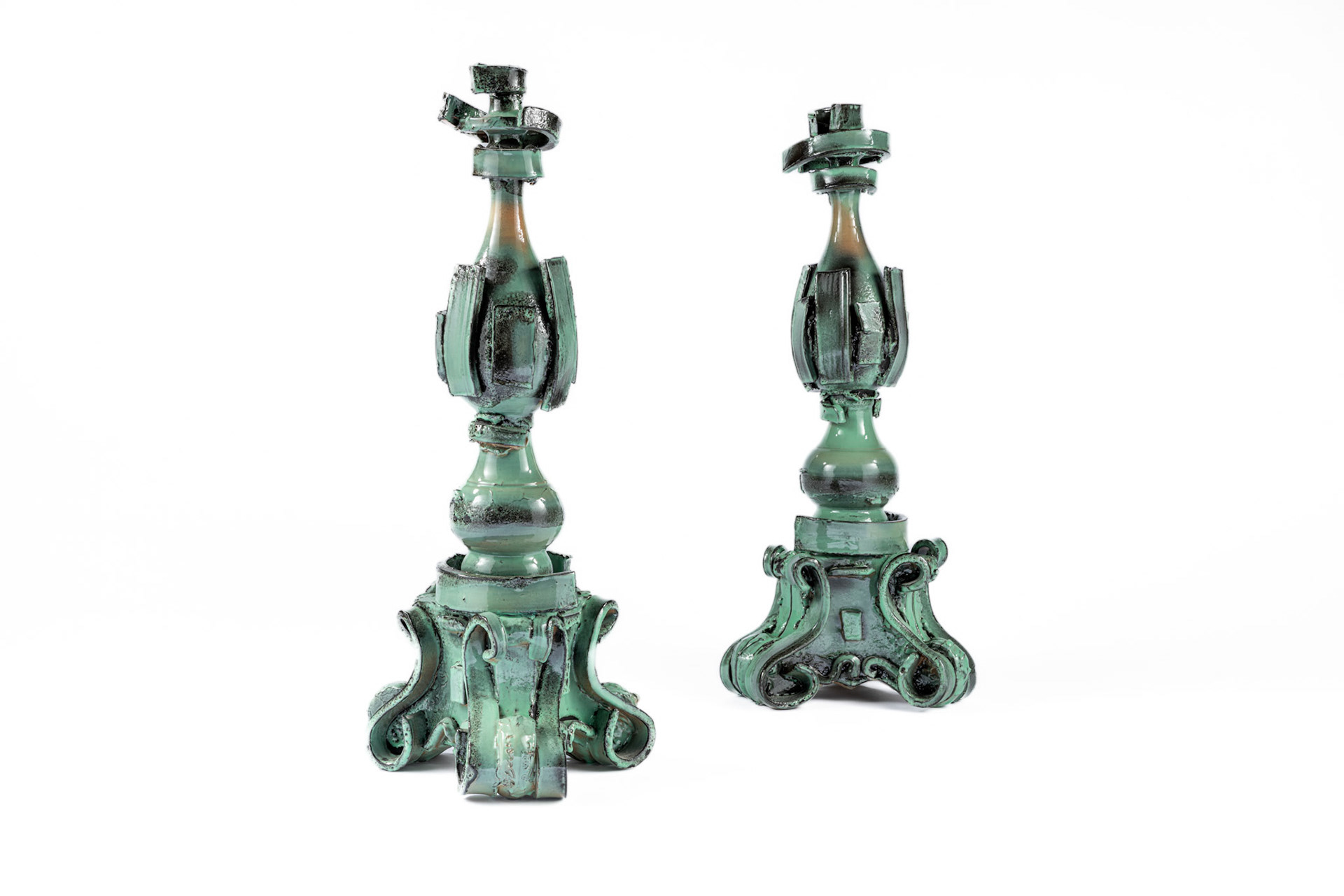 Celadon Candleholders