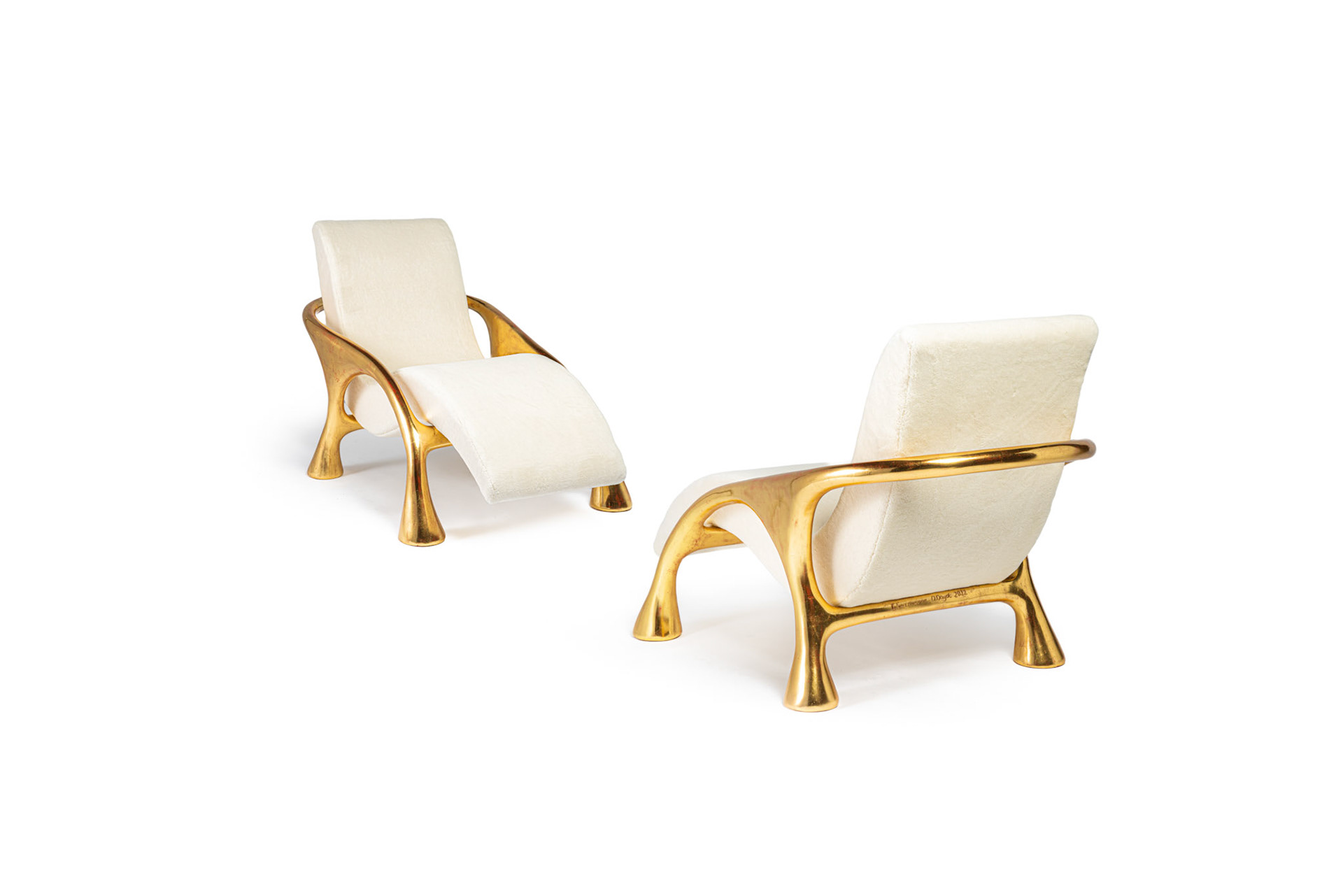 Saccomanno-Dayot • 2 Yaka Gold Chairs