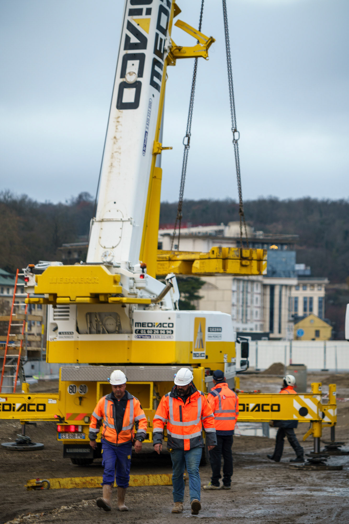 Pose des passerelles - Jardin de l'Ile Seguin, Boulogne-Billancourt