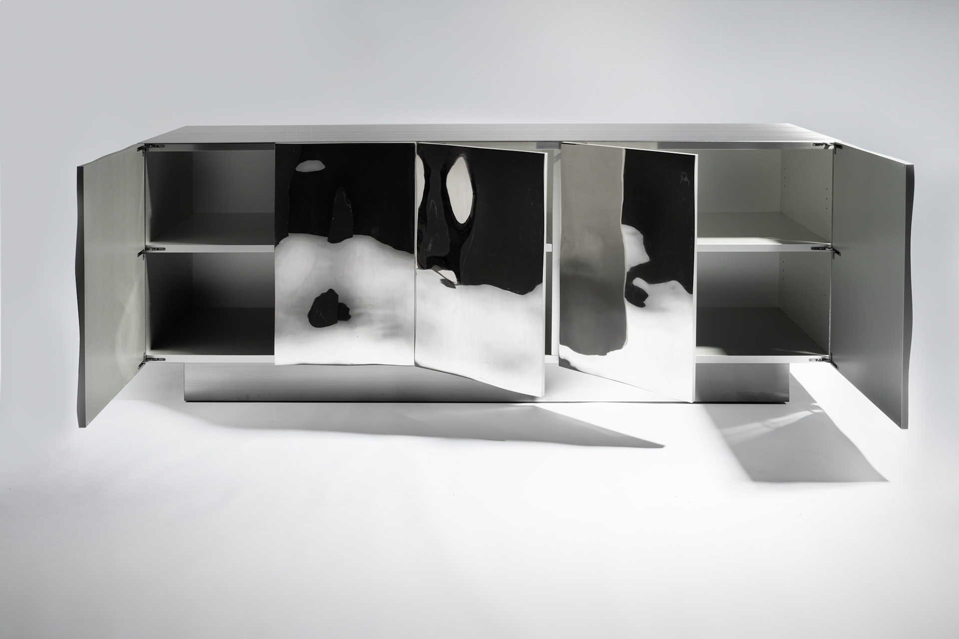 Francois Corbeau • Mirror Polished 5 Doors Cabinet
