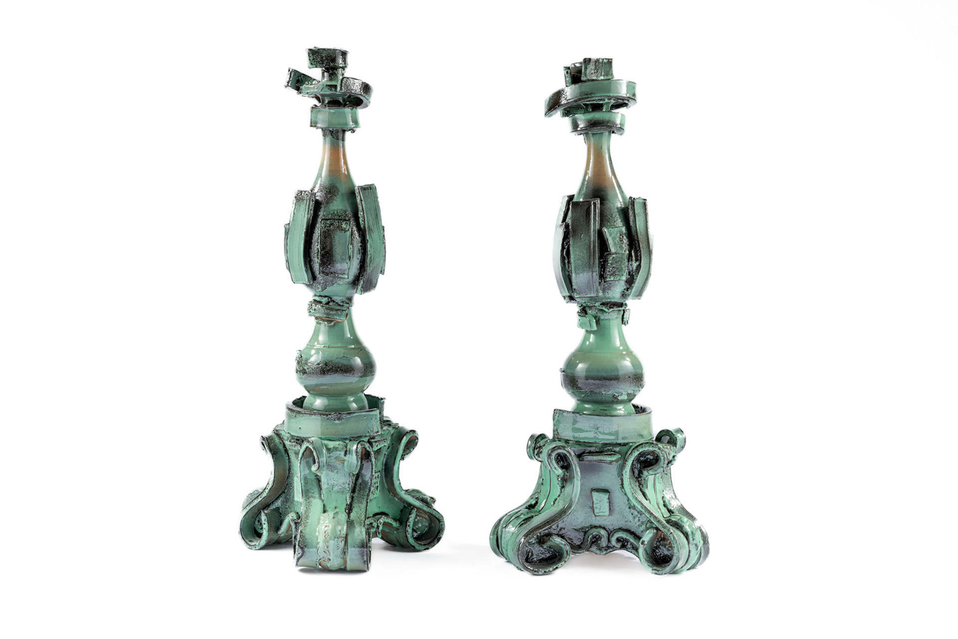 Celadon Candleholders