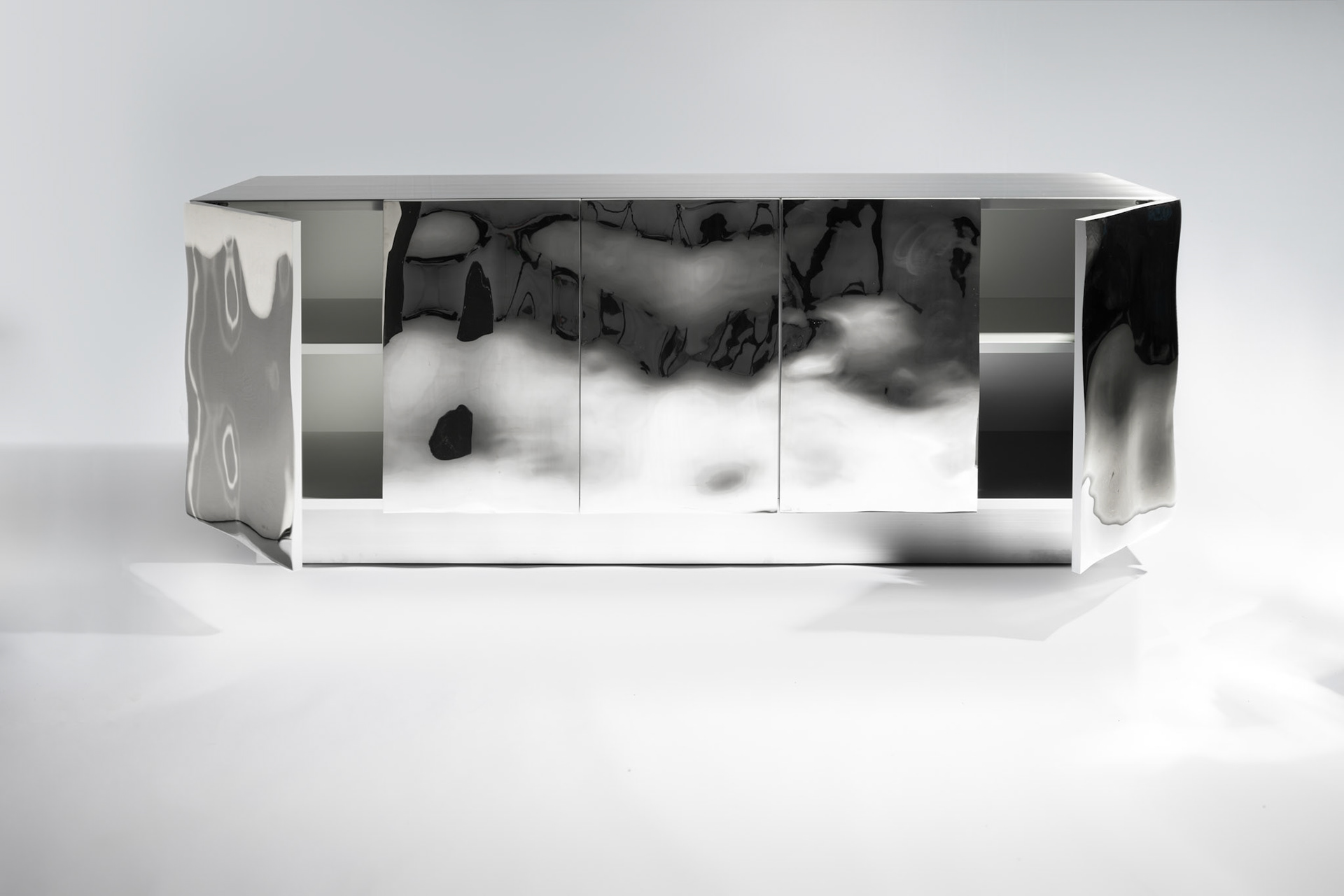 Francois Corbeau • Mirror Polished 5 Doors Cabinet