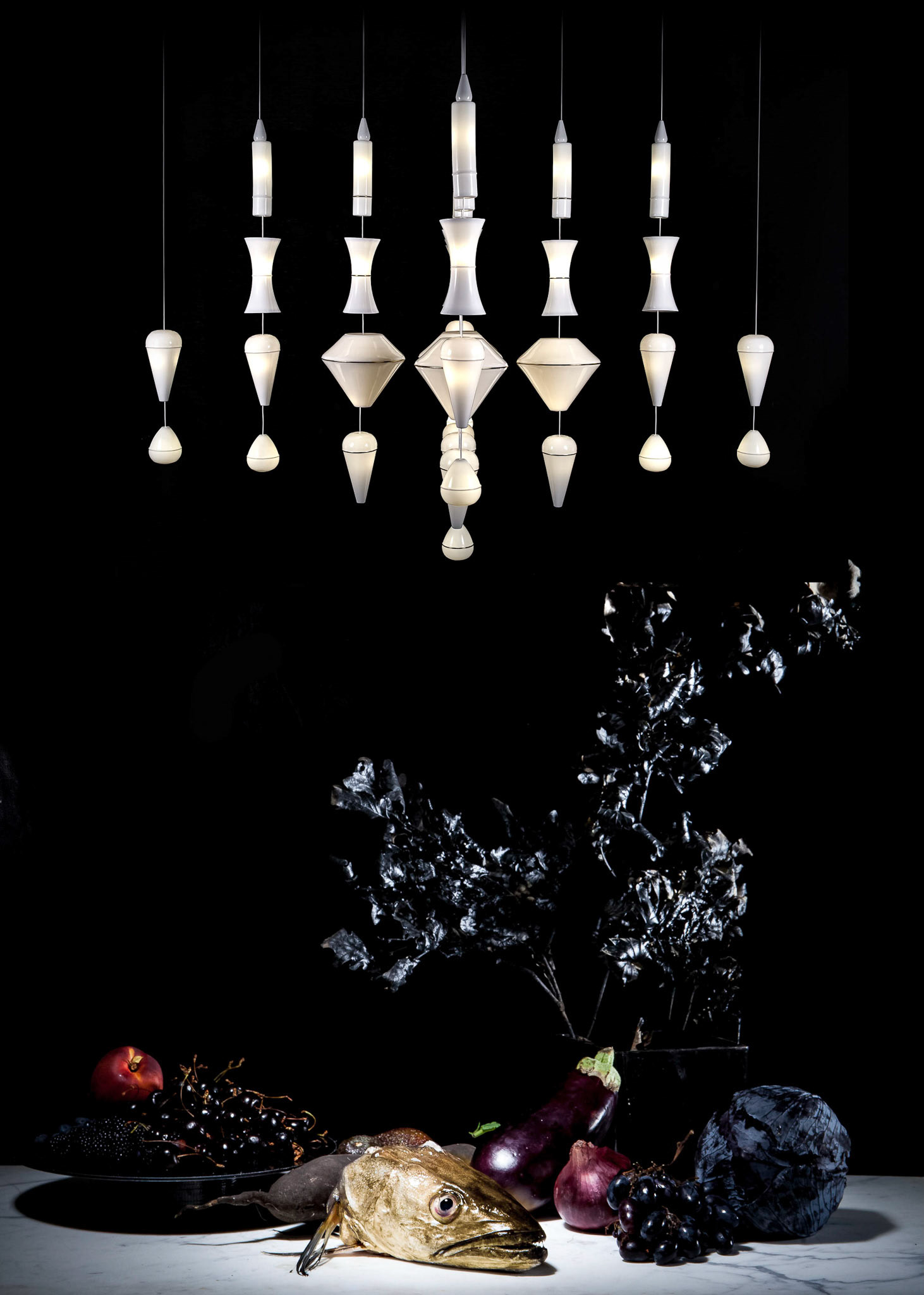 Octavio Amado and Haviland • Chandelier in porcelain
