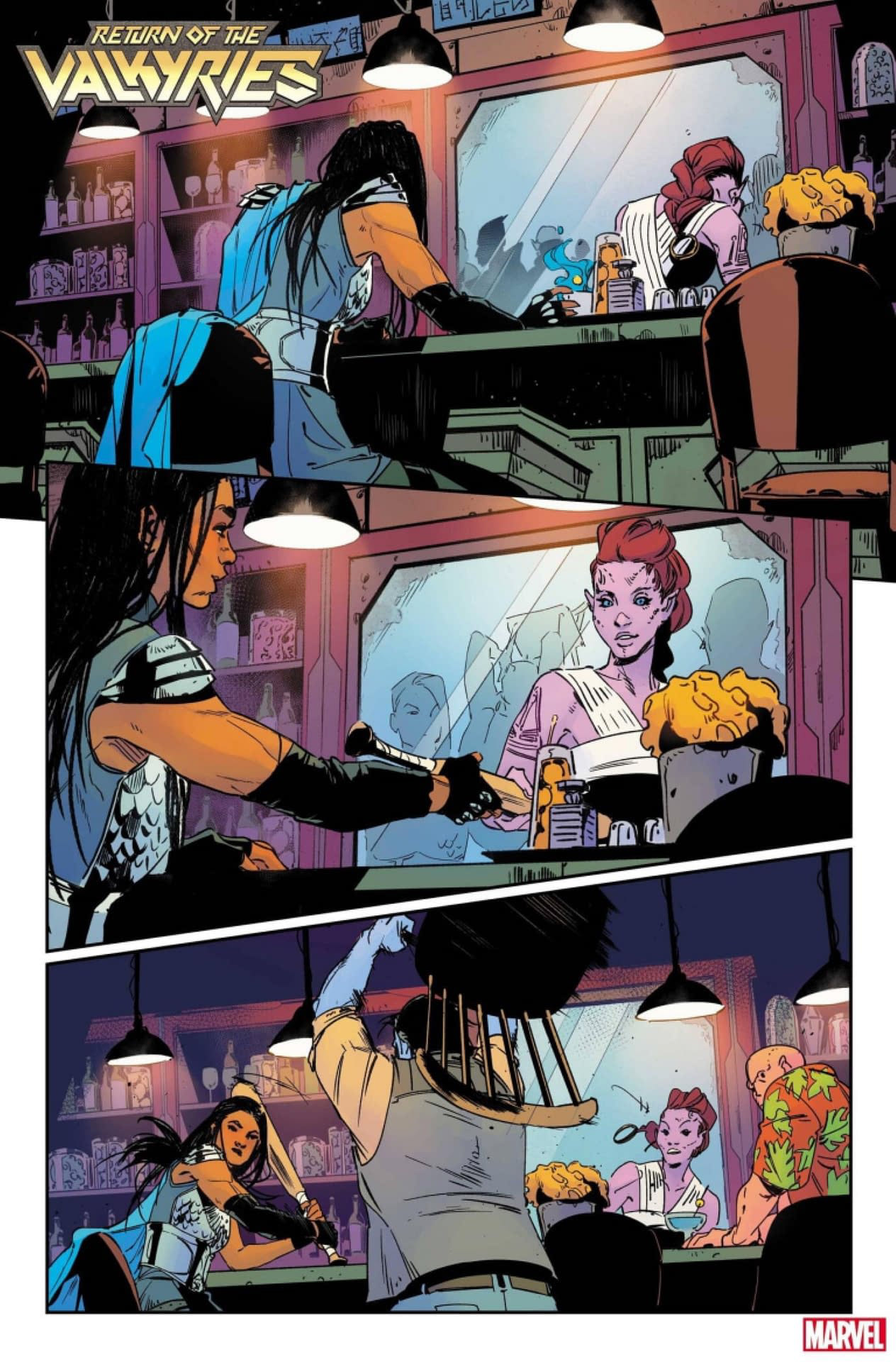 Return of the valkyries, written by Torunn Gronbekk, Jason Aaron, colors by Tamra Bonvillain, 2021