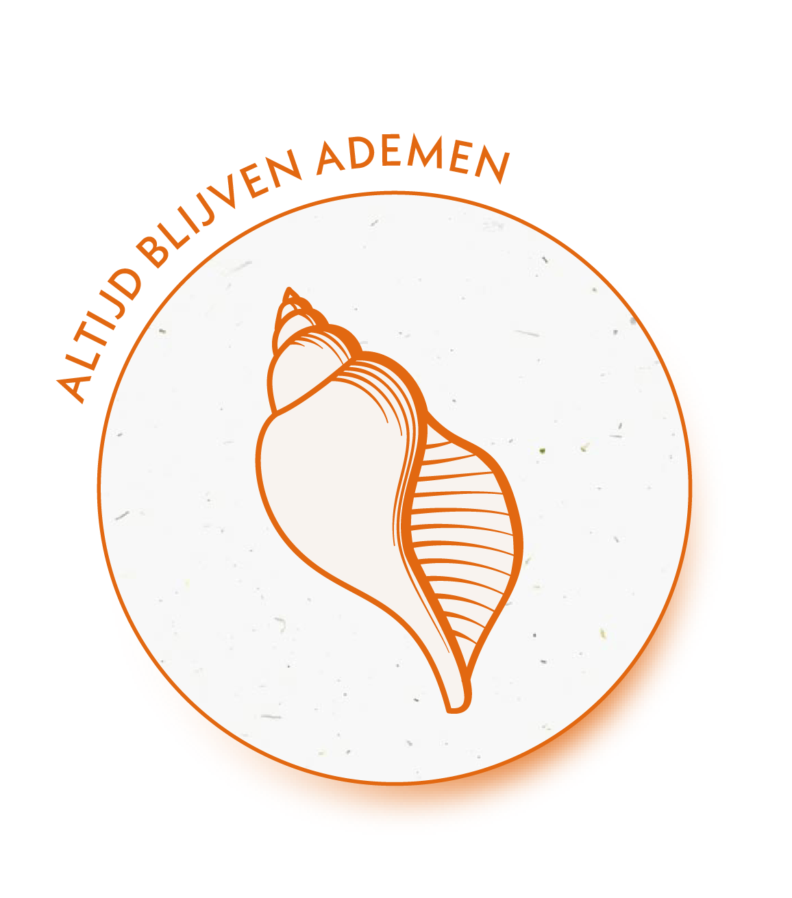 Een icoon met een schelp (conchshell) symboliseert één van de vijf kernwaarden van Narasimha Yoga, namelijk ‘altijd blijven ademen’.