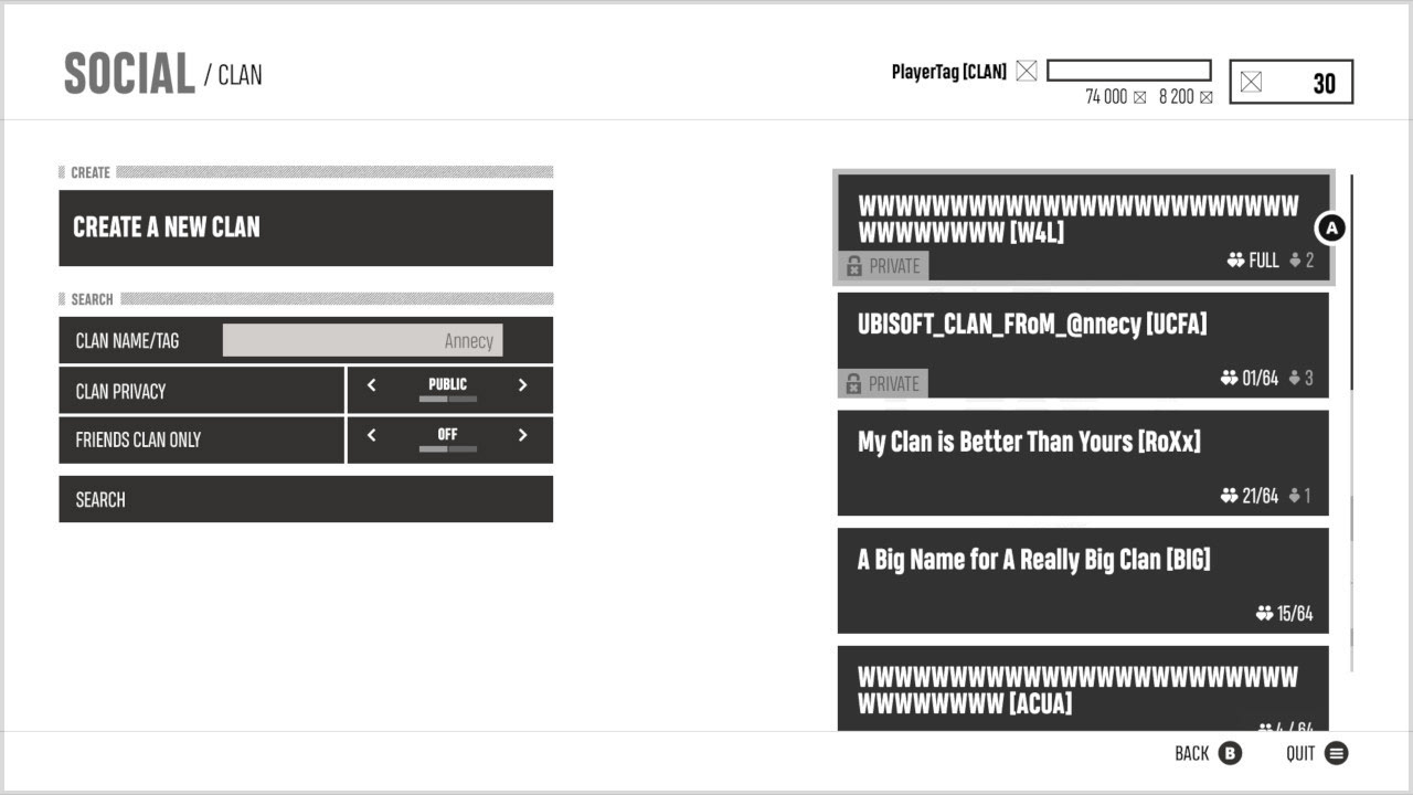 Clan main page Wireframe (by UI Art team)