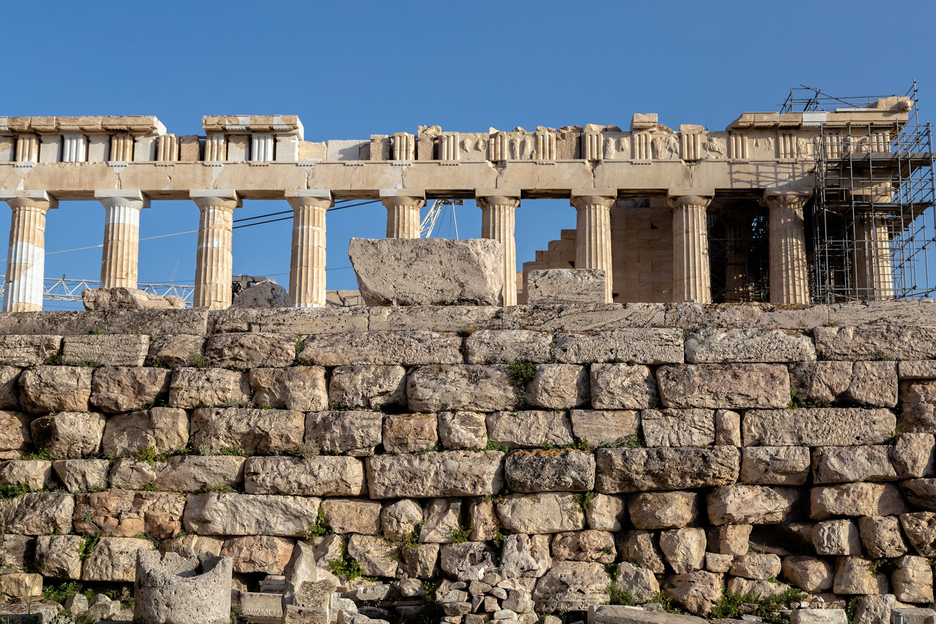 Acropolis, Athens, Greece - May 23rd 2018: The Parthenon, a temple dedicated to the goddess Athena, stands as a testament to ancient Greek architecture.