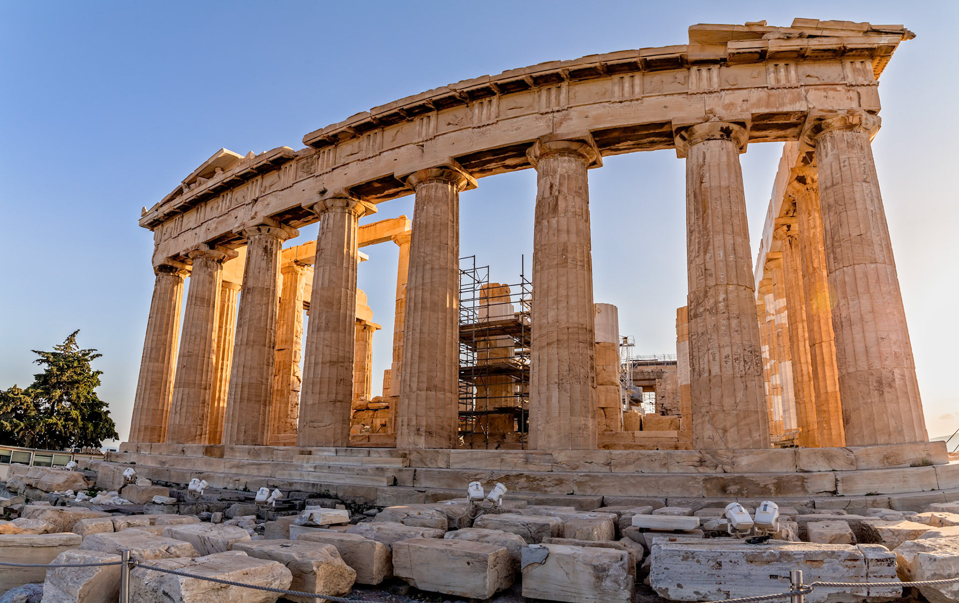 Acropolis, Athens, Greece - May 23rd 2018: The Parthenon stands as a testament to ancient Greek architecture, undergoing restoration to preserve its historical significance.