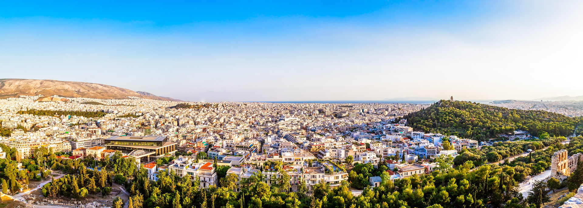 Acropolis, Athens, Greece - May 23rd 2018: A panoramic view of Athens shows the city's urban sprawl, blending ancient history with modern life.