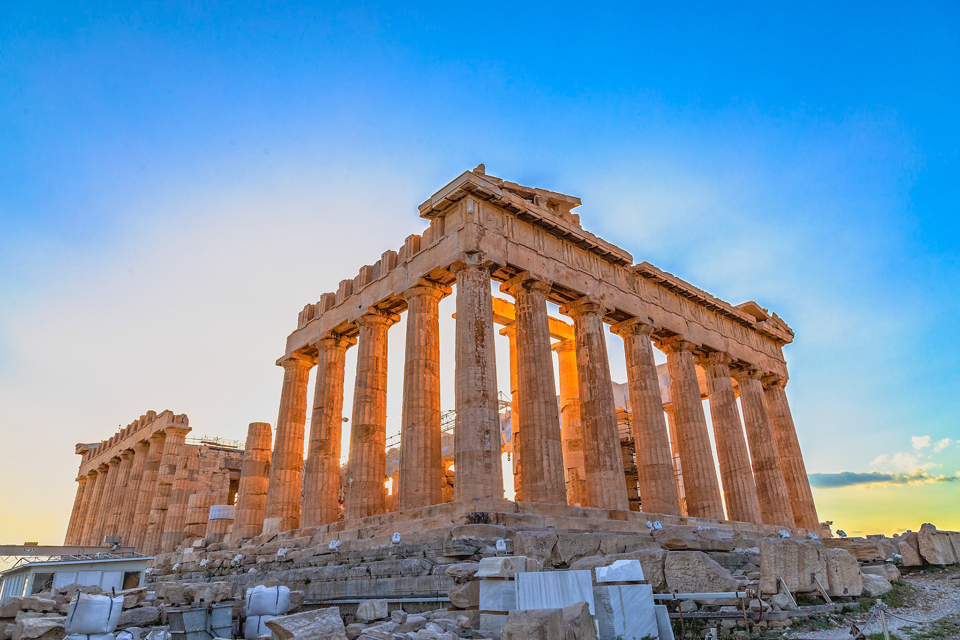 Acropolis, Athens, Greece - May 23rd 2018: The Parthenon, a temple dedicated to the goddess Athena, stands as a testament to ancient Greek architecture.