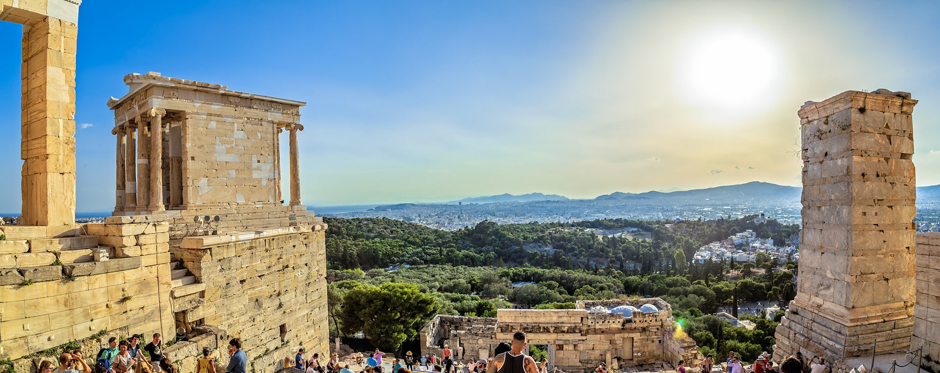 Acropolis, Athens, Greece - May 23rd 2018: Tourists explore the ancient Acropolis, taking in the sights and history of this iconic landmark.