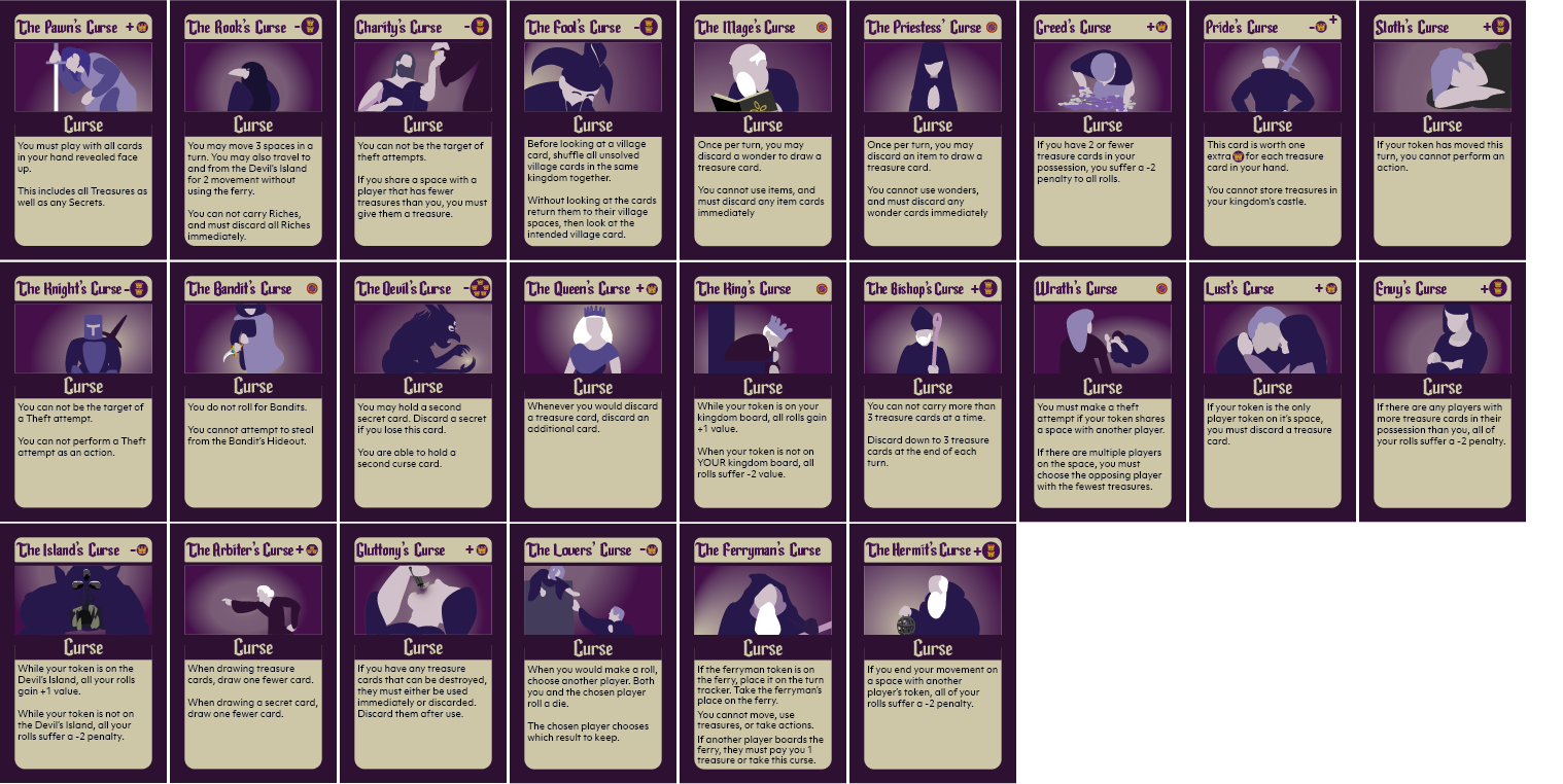 Full array of curse cards
