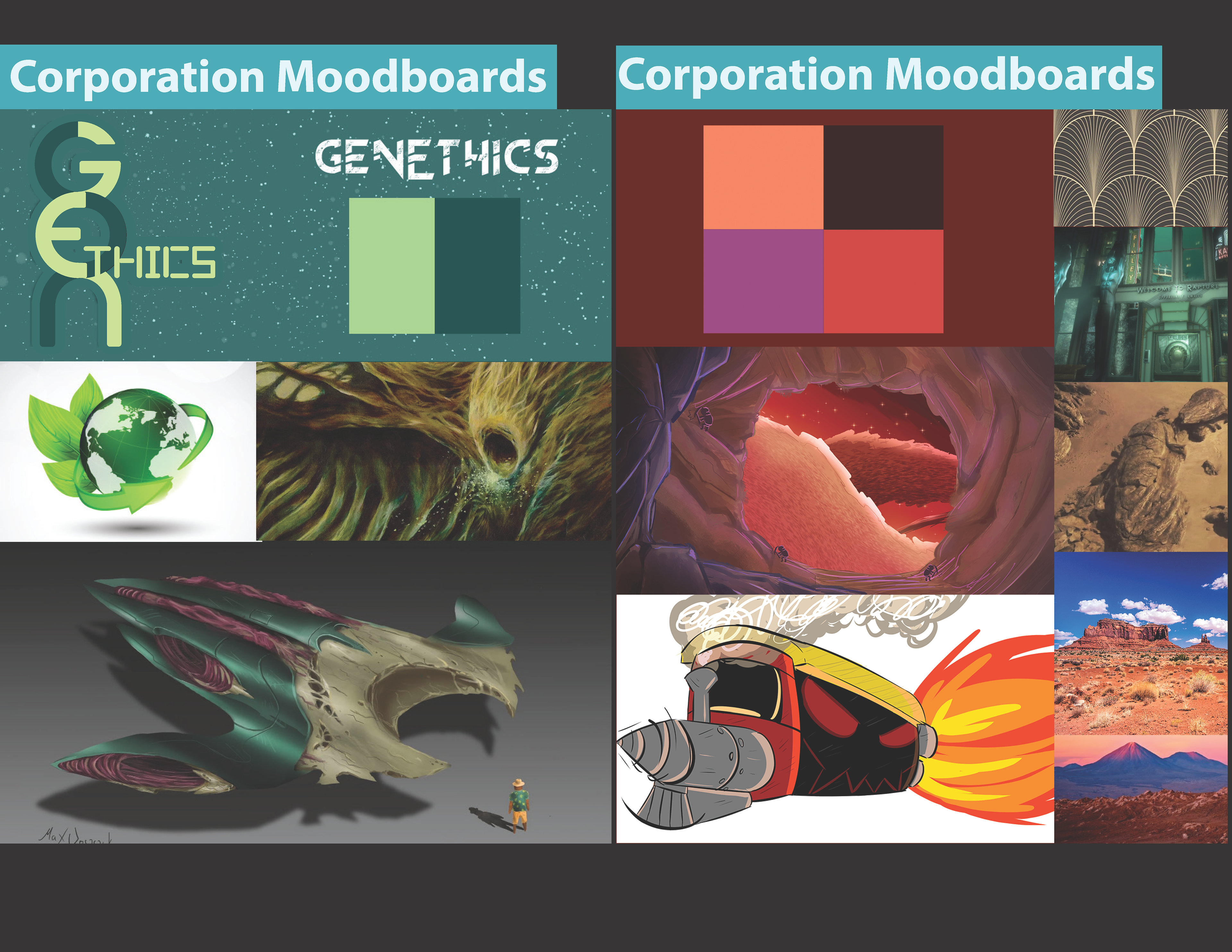 Company design for Genethics & Vehicle concepts for Pain Train (From Fulcrum Inc)