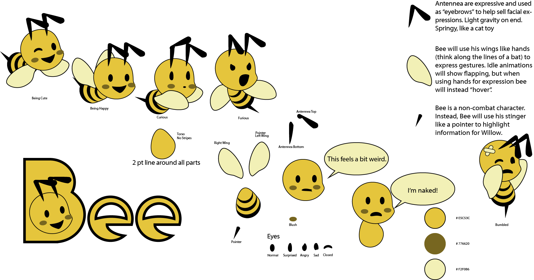 Character Sketch file for Bee