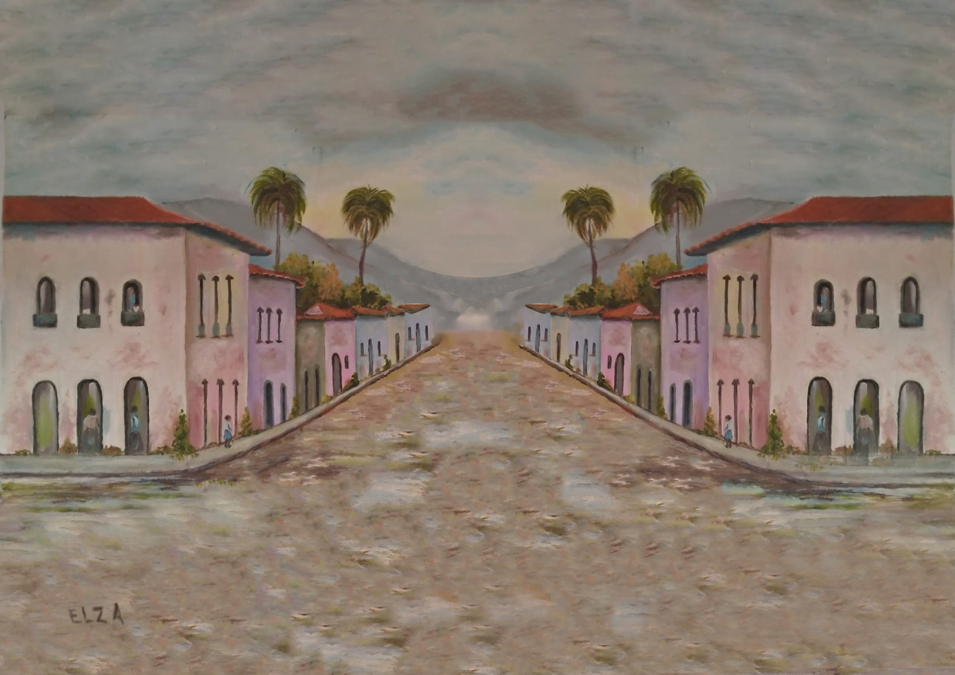 Pintura de Elza - paisagem antiga