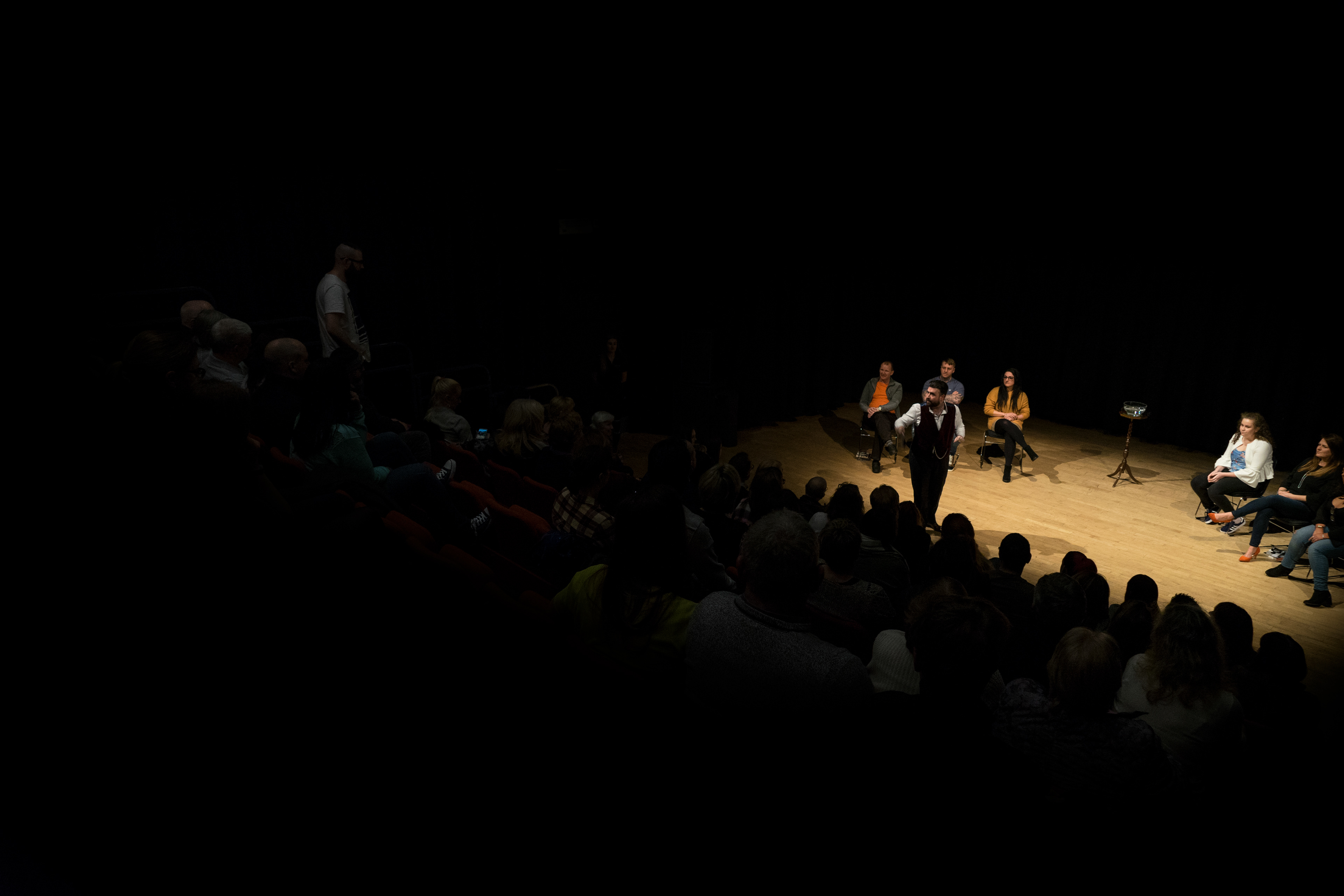 Jermay Theatre show shot from rear of audience