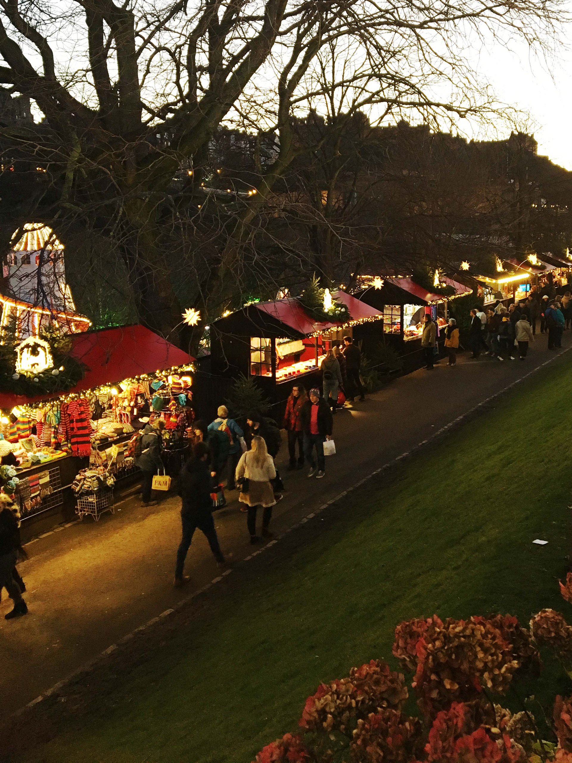 The yearly Christmas market at Princes Street Gardens