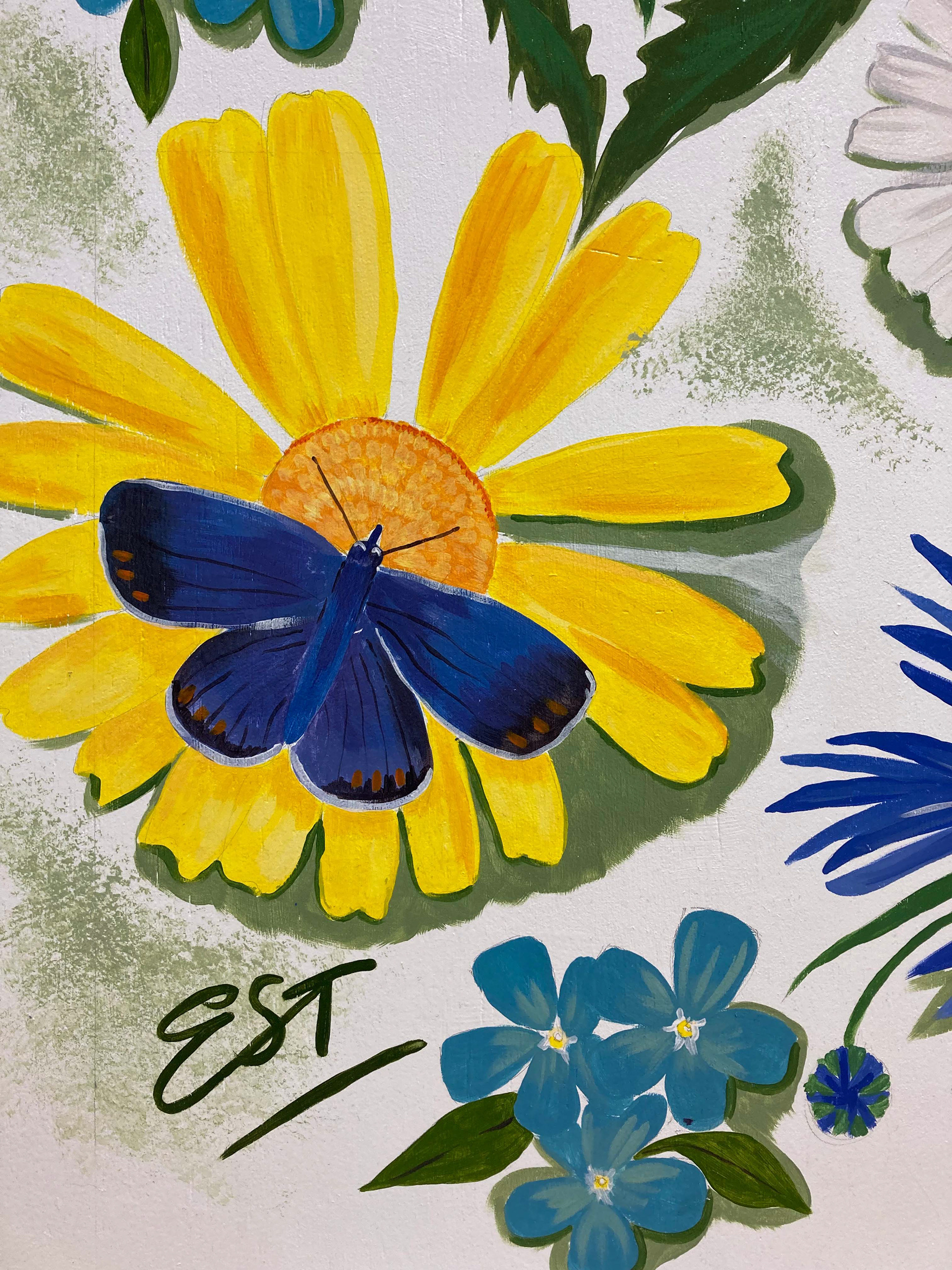 Close up of the mural