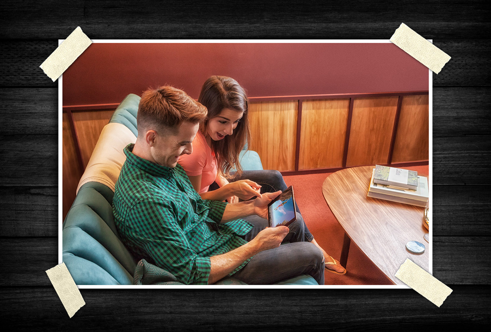 Lifestyle scene highlighting digital engagement and consumer interaction.
