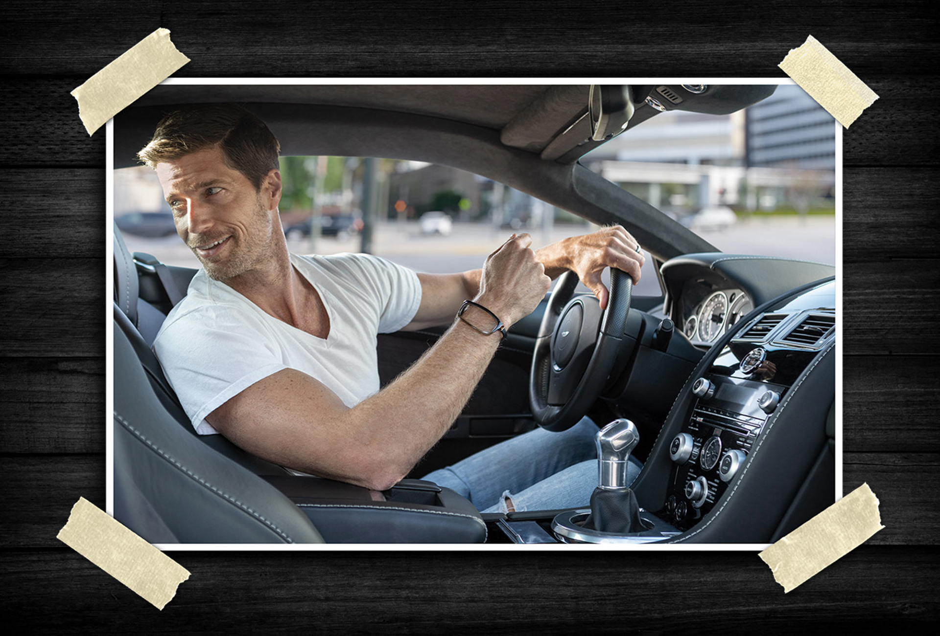 Lifestyle portrait combining mobility, technology, and modern design.