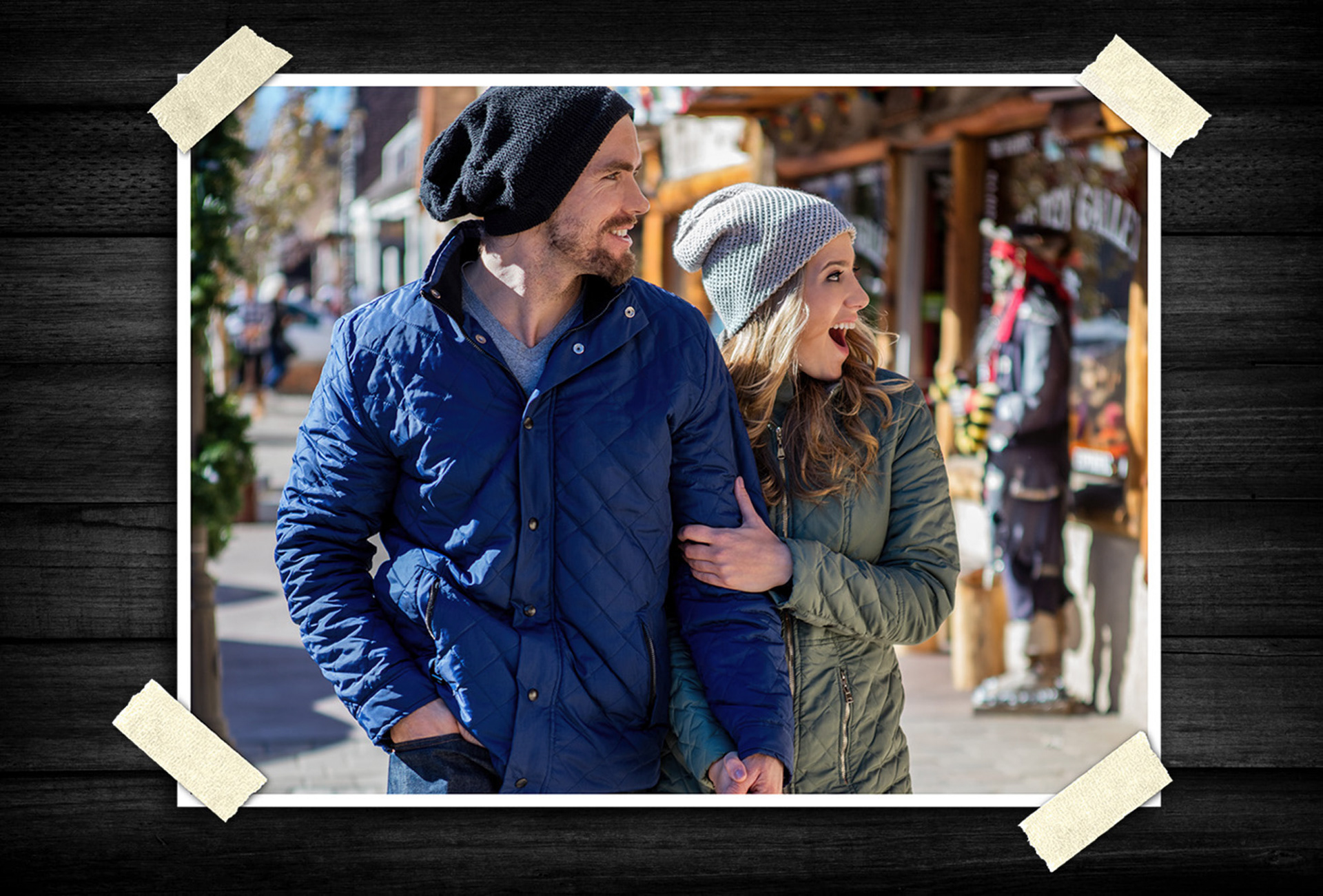 Lifestyle campaign blending fashion, environment, and candid interaction.