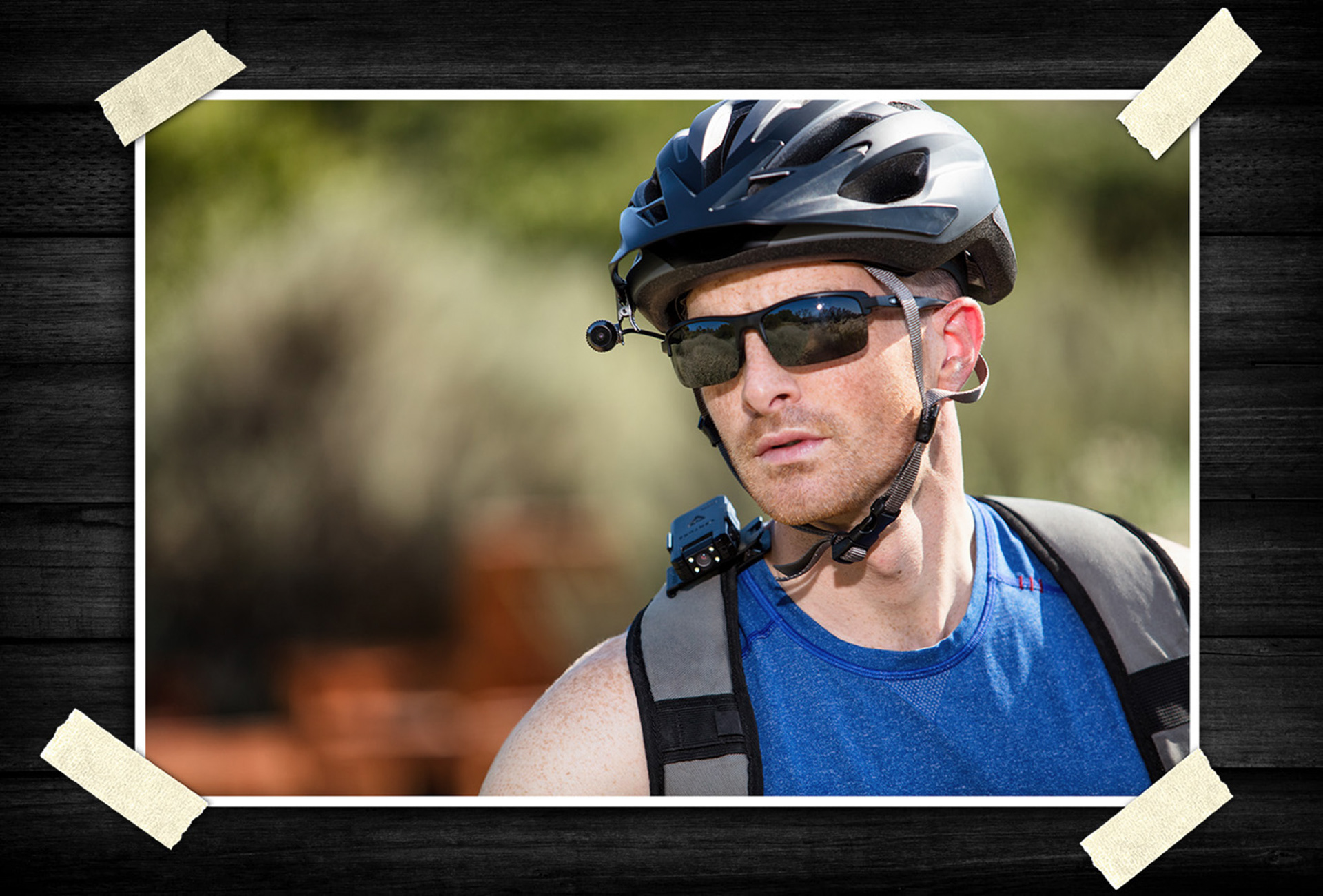 Close-up performance imagery integrating wearable technology into active environments.