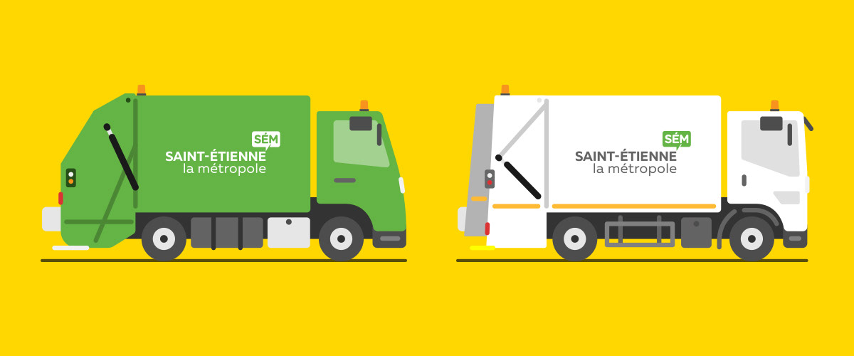 illustration pour représenter les camions de la métropole de saint etienne