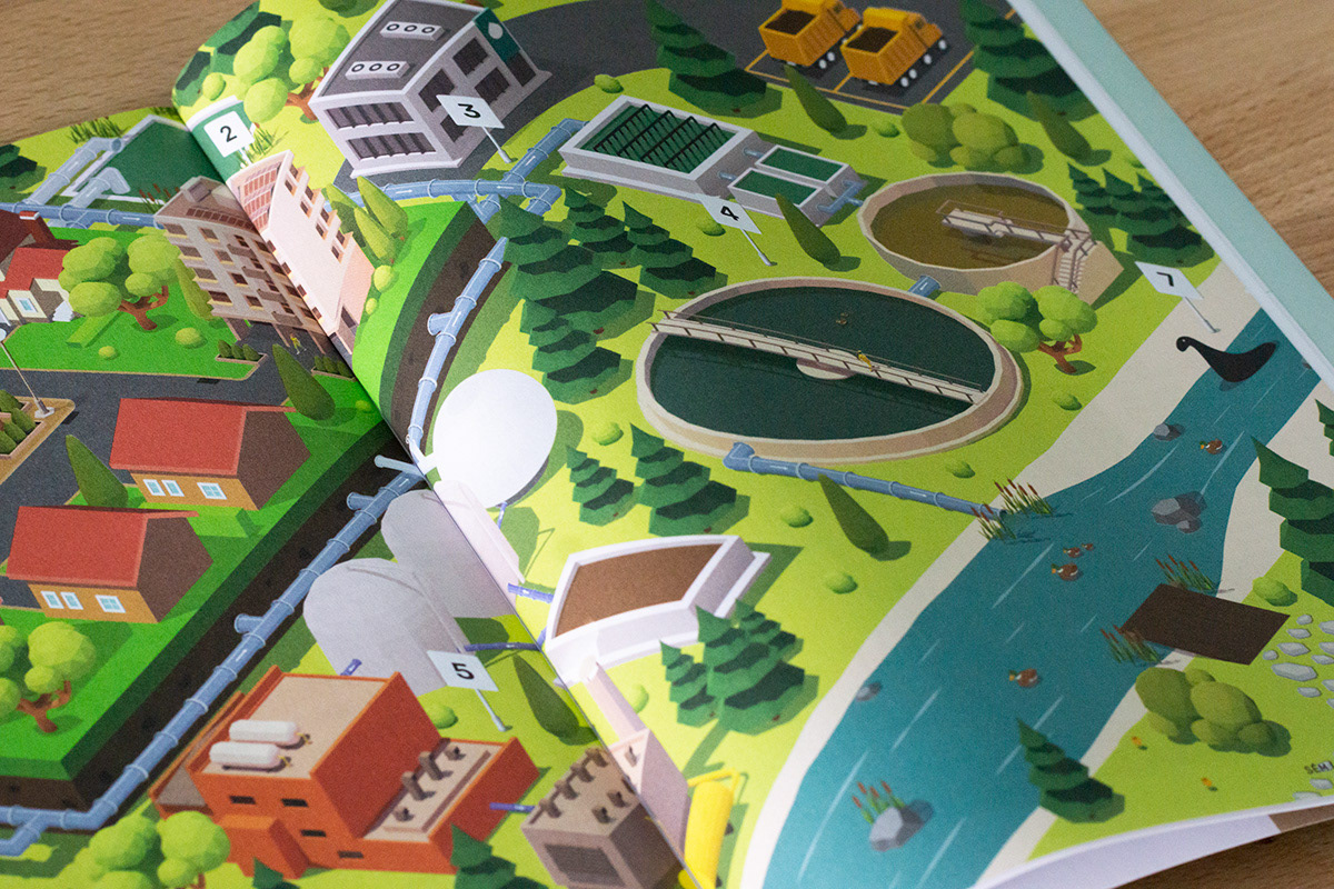 zoom sur l'illustration en 3d isométrique