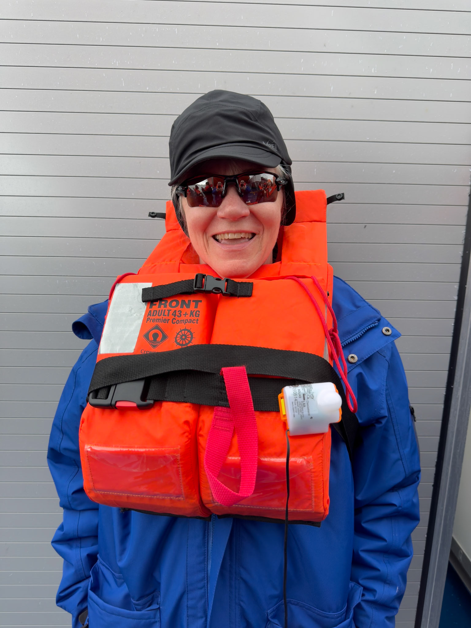The requisite Safety of Life at Sea (SOLAS) drill shortly after getting underway. Of course survival suits are provided in each cabin but those weren't required for the drill.