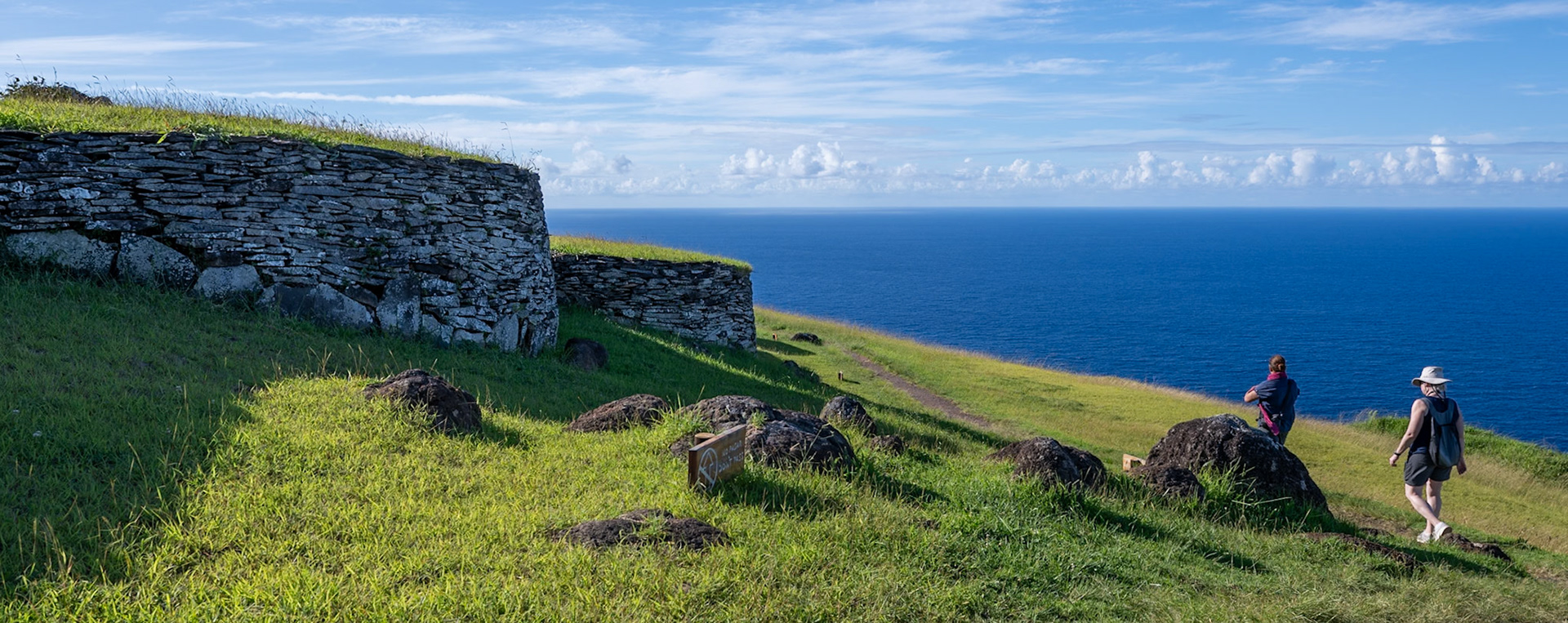 Stacked stone structures constructed as per previous image. Paula can give you a sense of scale.