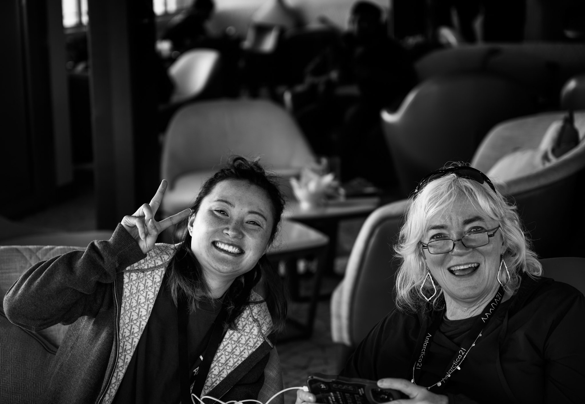 Tressa and Paula aboard the Magellan