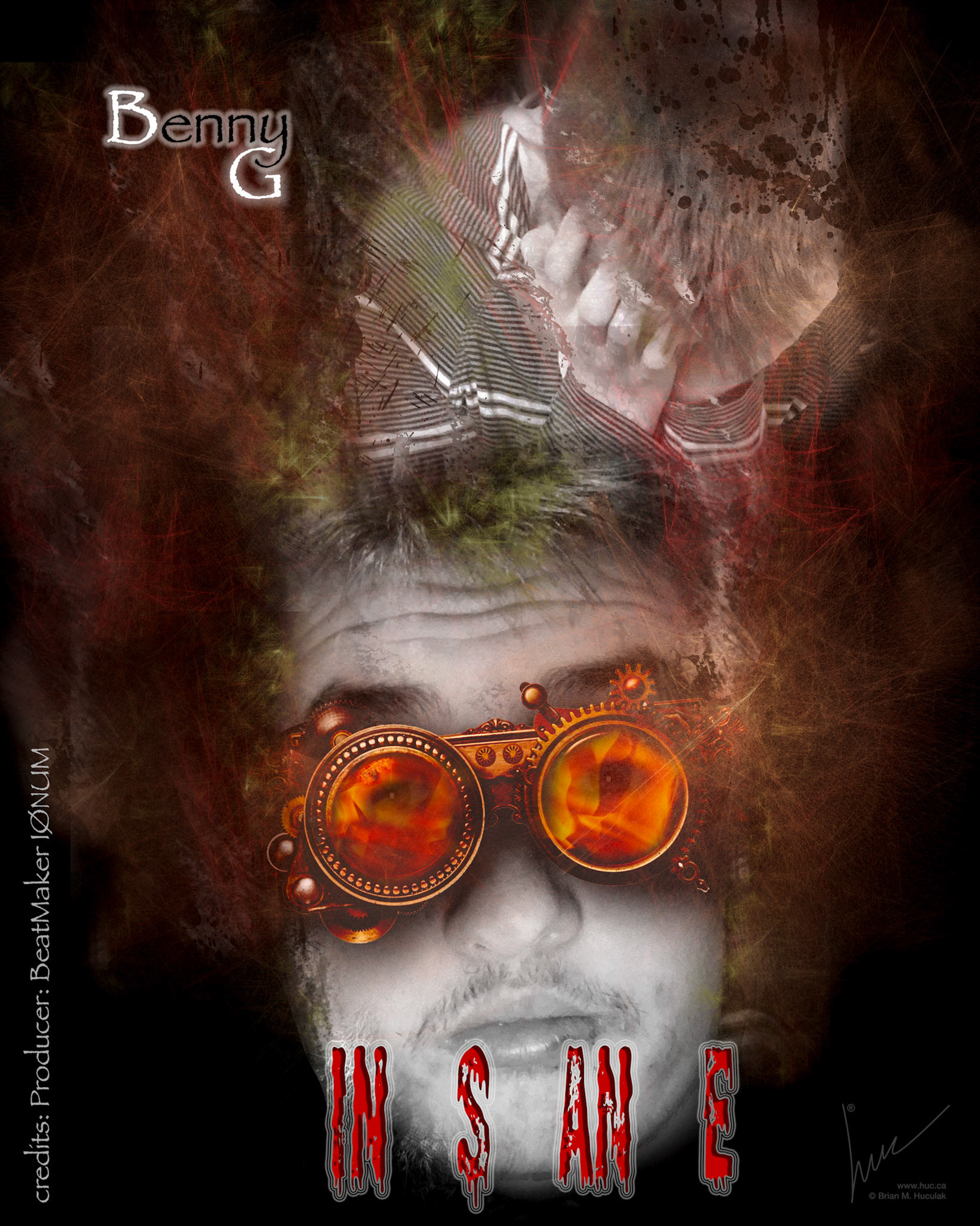 Benny-G (Puffed Wheat) artwork for INSANE. Sidebar: I mocked up an early protype of this with my image as an iphone splash screen to work out visual concepts and techniques.