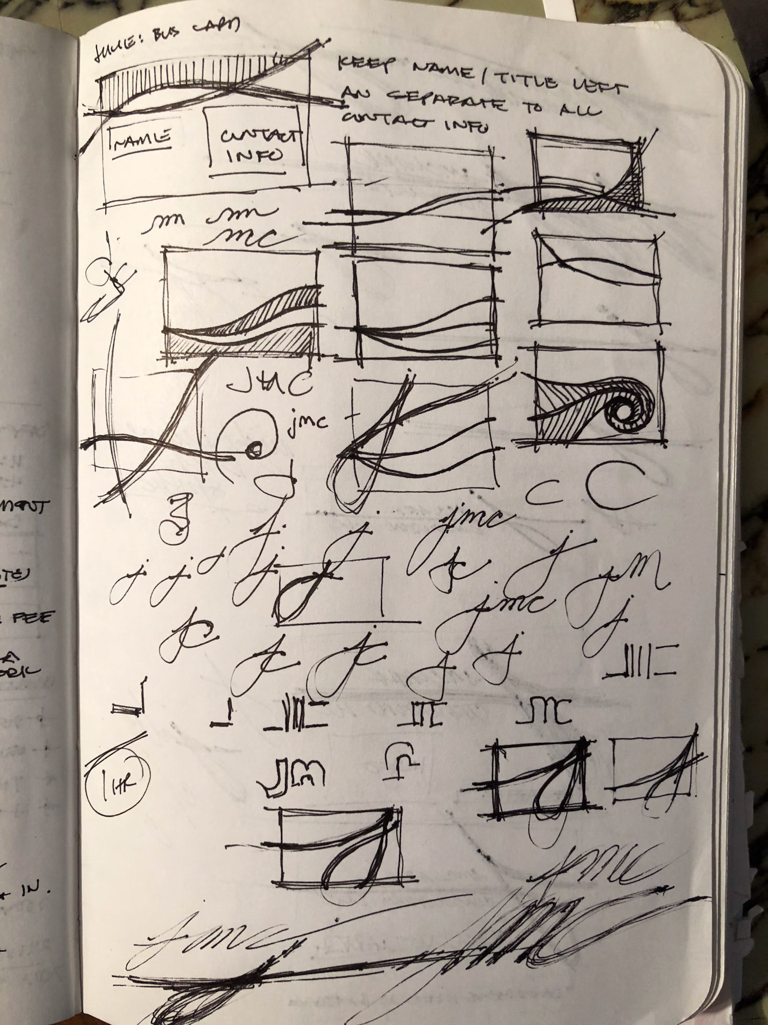 working up some ideas for a friends business card