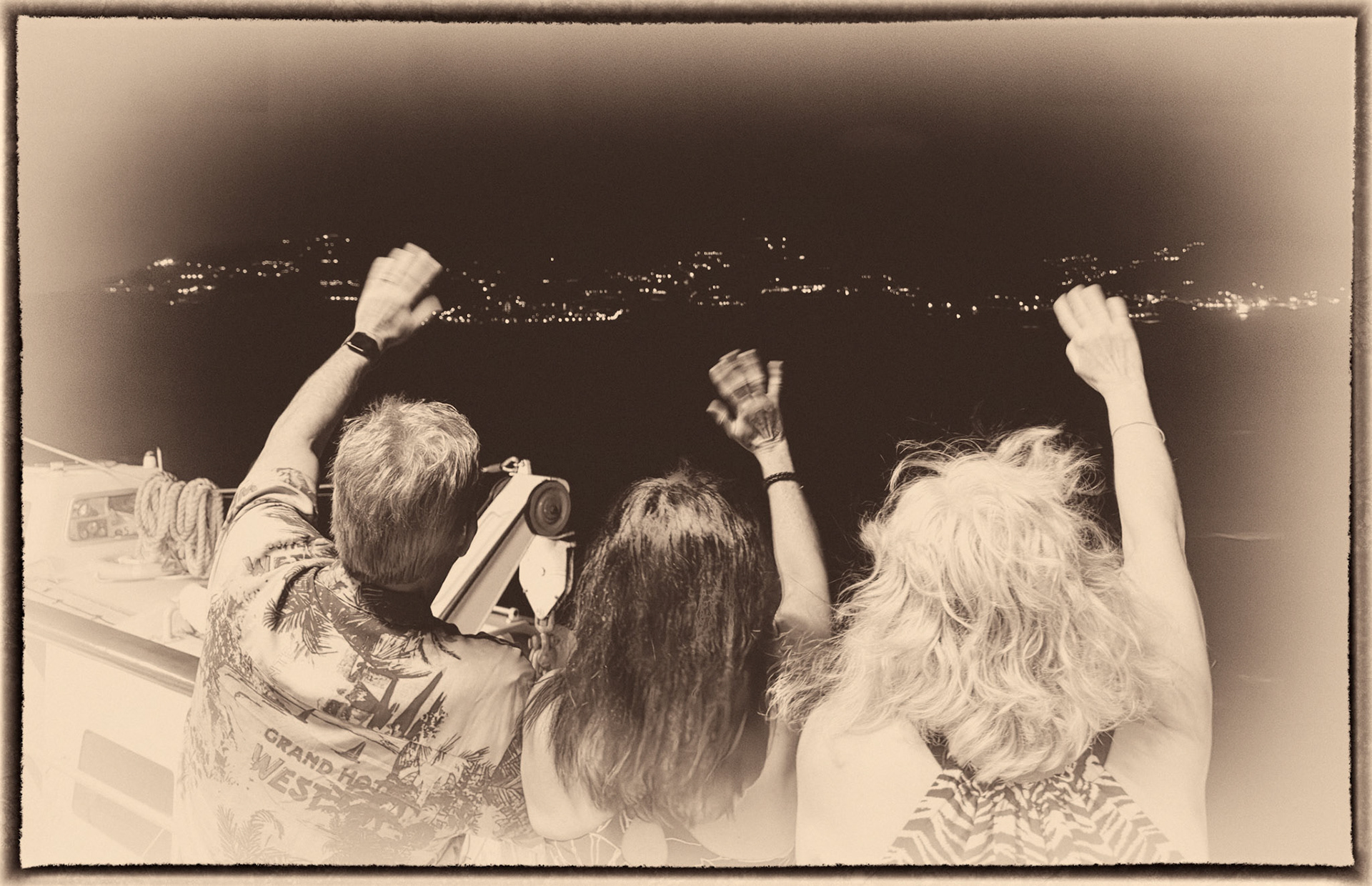 waving farewell as we start our Caribbean birthday cruise!