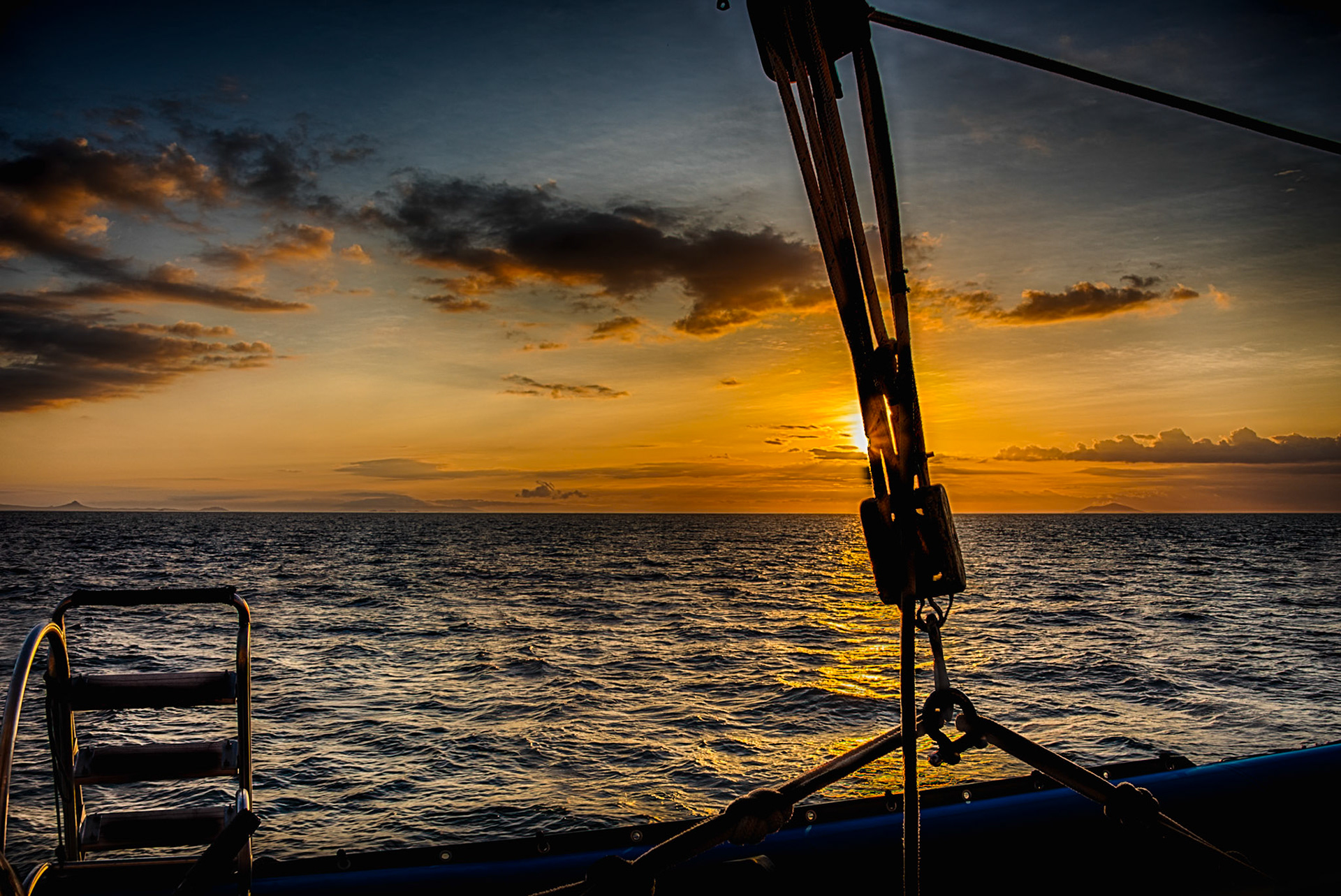 Yah, I was trying to be funny with a play on - 'Sun Block' - and a play on 'Block and Tackle' - when I was composing this shot and messing with image titles. Still, I'm giving myself an attaboy for even having that notion come to mind as we enjoy one of many great South Pacific sunsets.