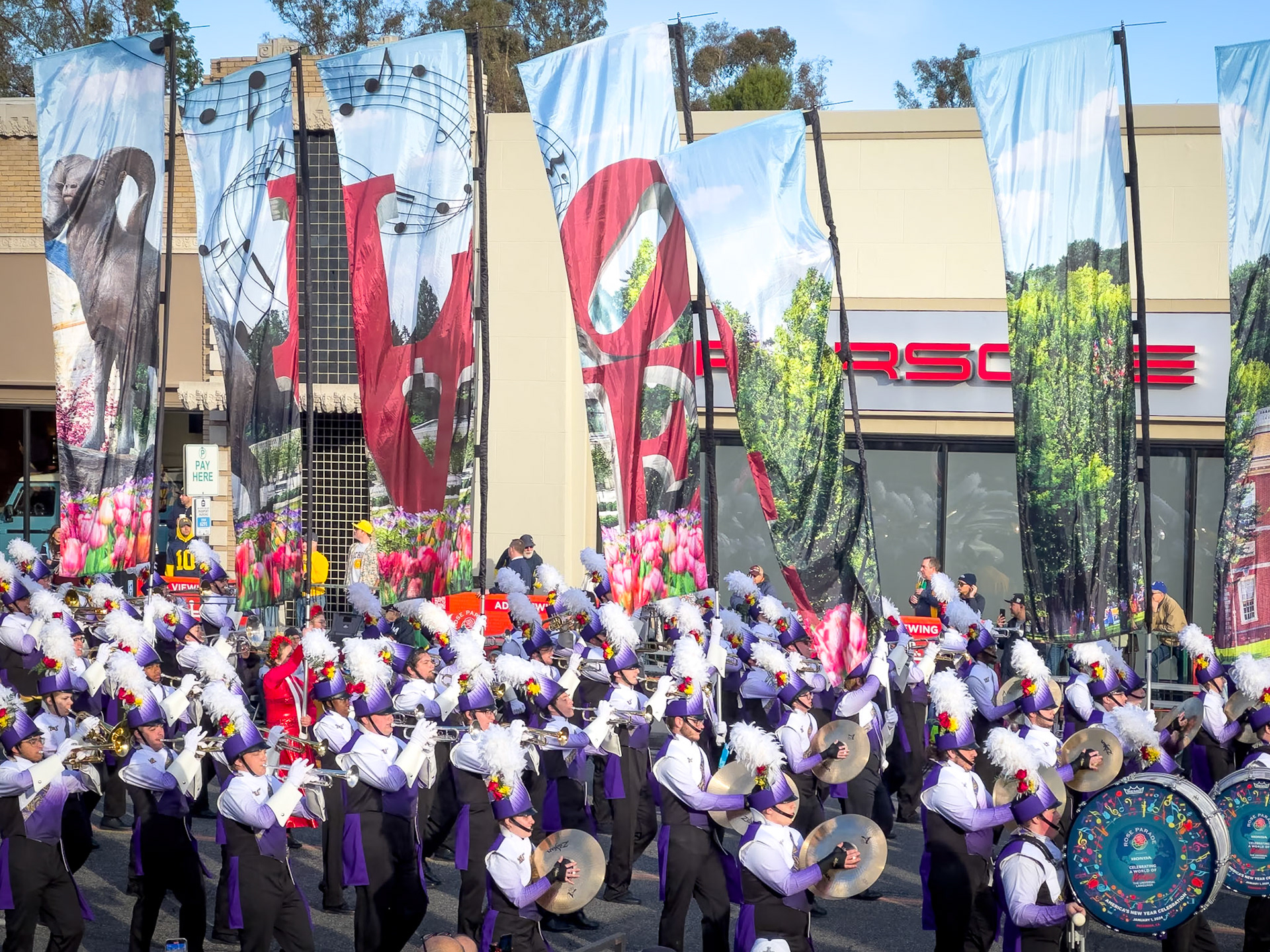 Plenty of marching bands brought a smile to Paula's face for the entire parade!