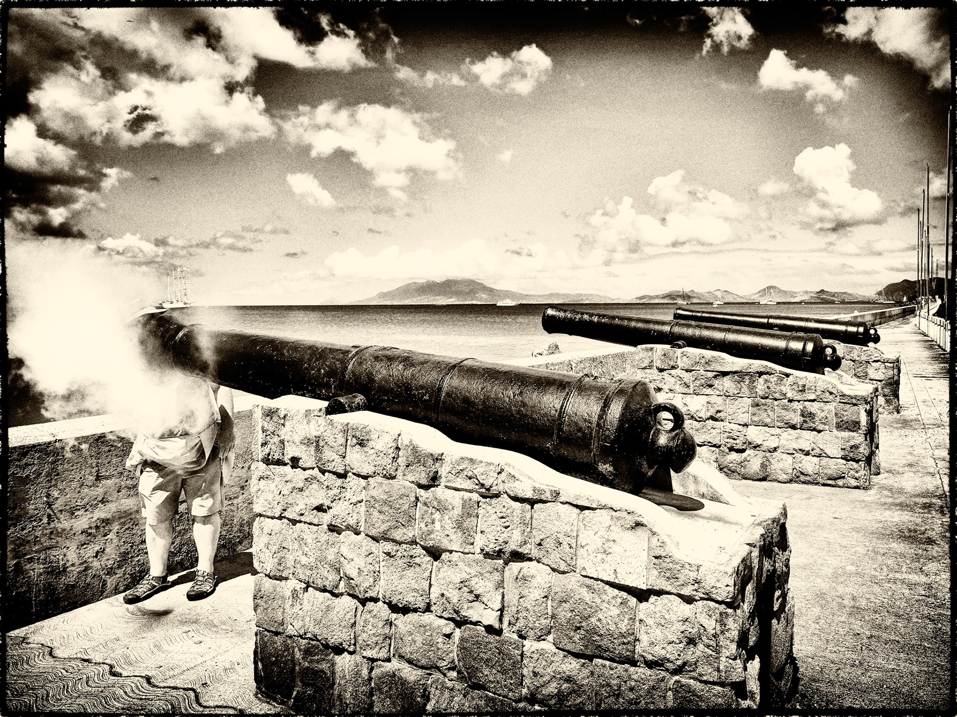 Brian just HAD TO CHECK if the canon was loaded! (photo credit: Paula)