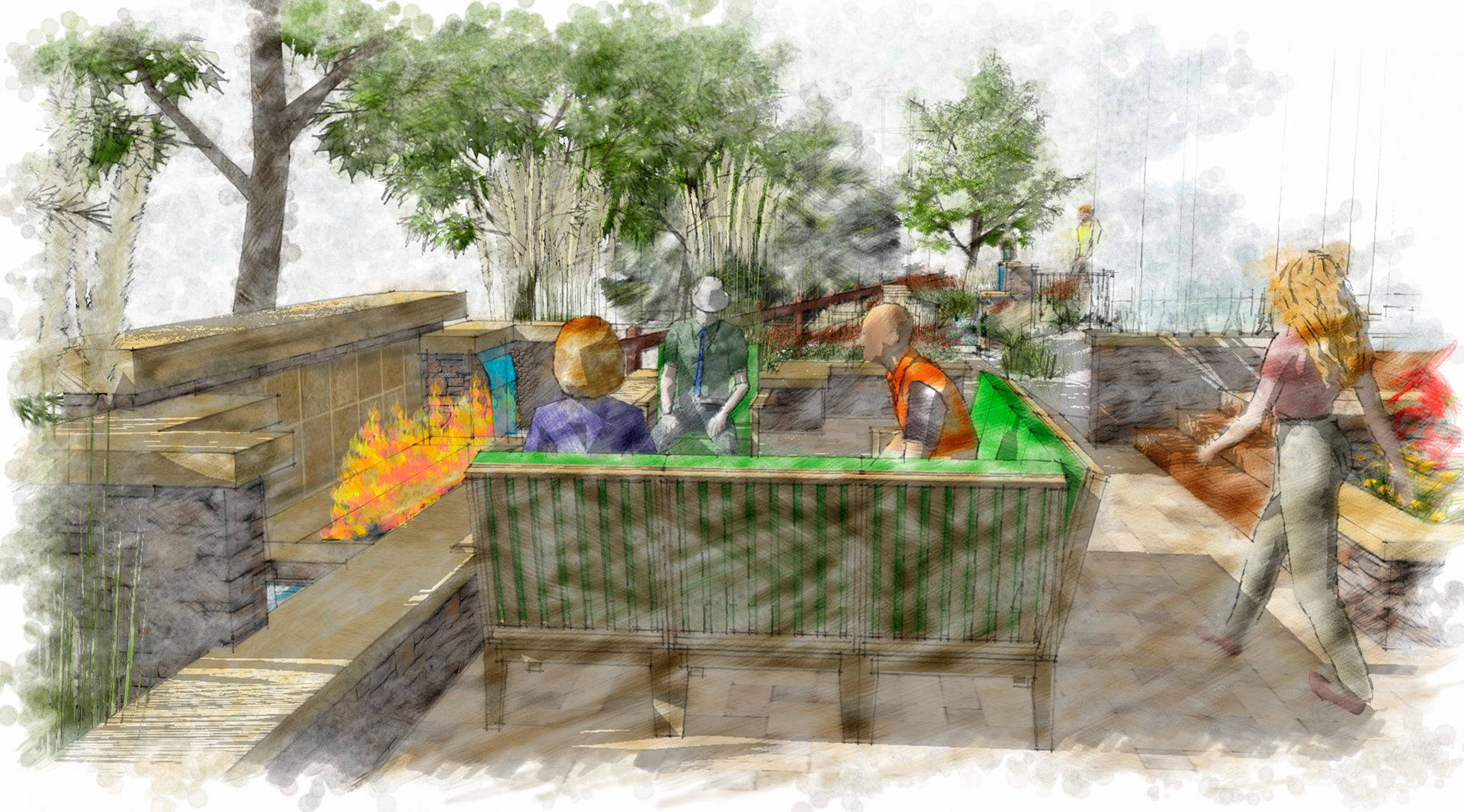 2012: dome digital watercolor concepts for our backyard renovation