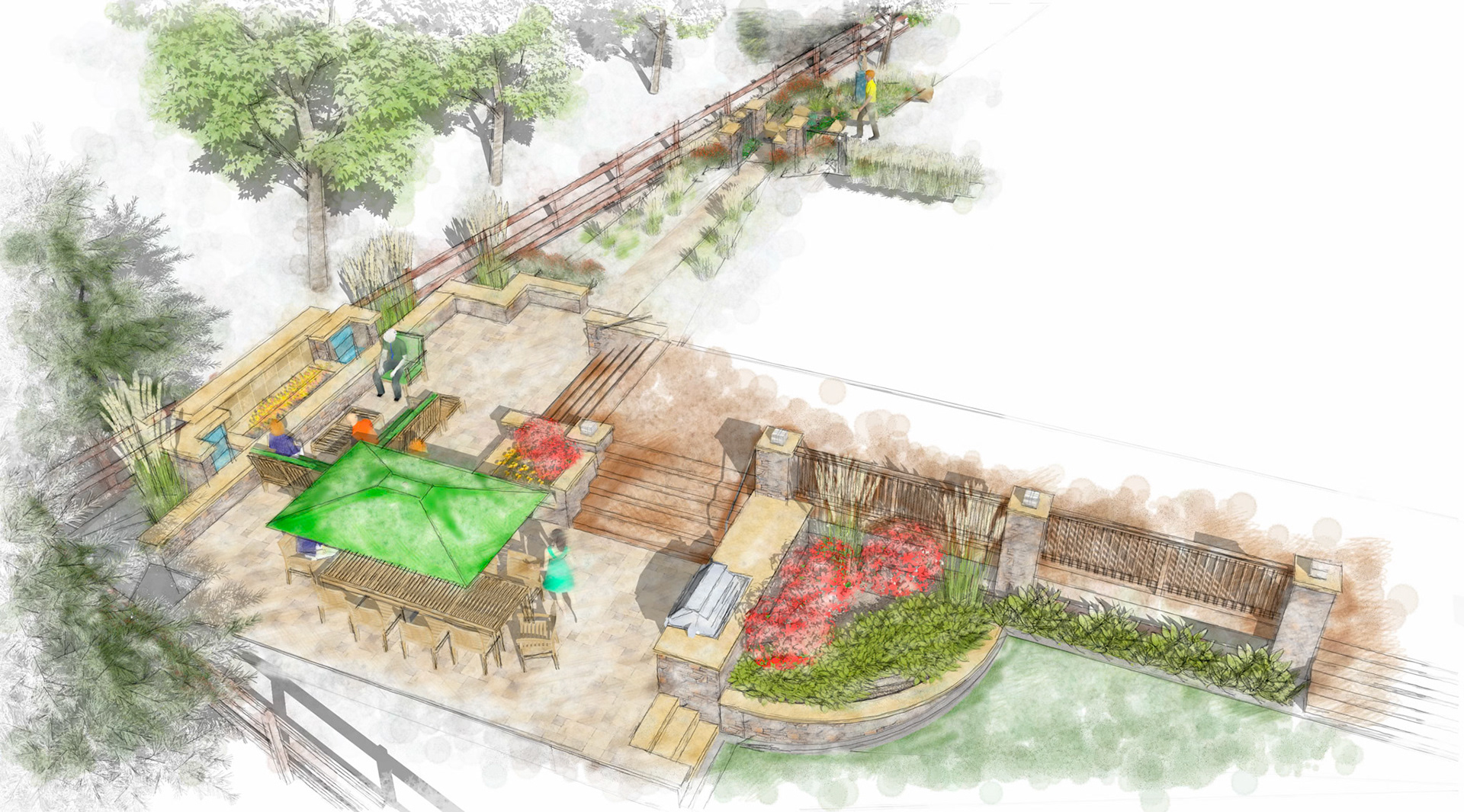 2012: dome digital watercolor concepts for our backyard renovation