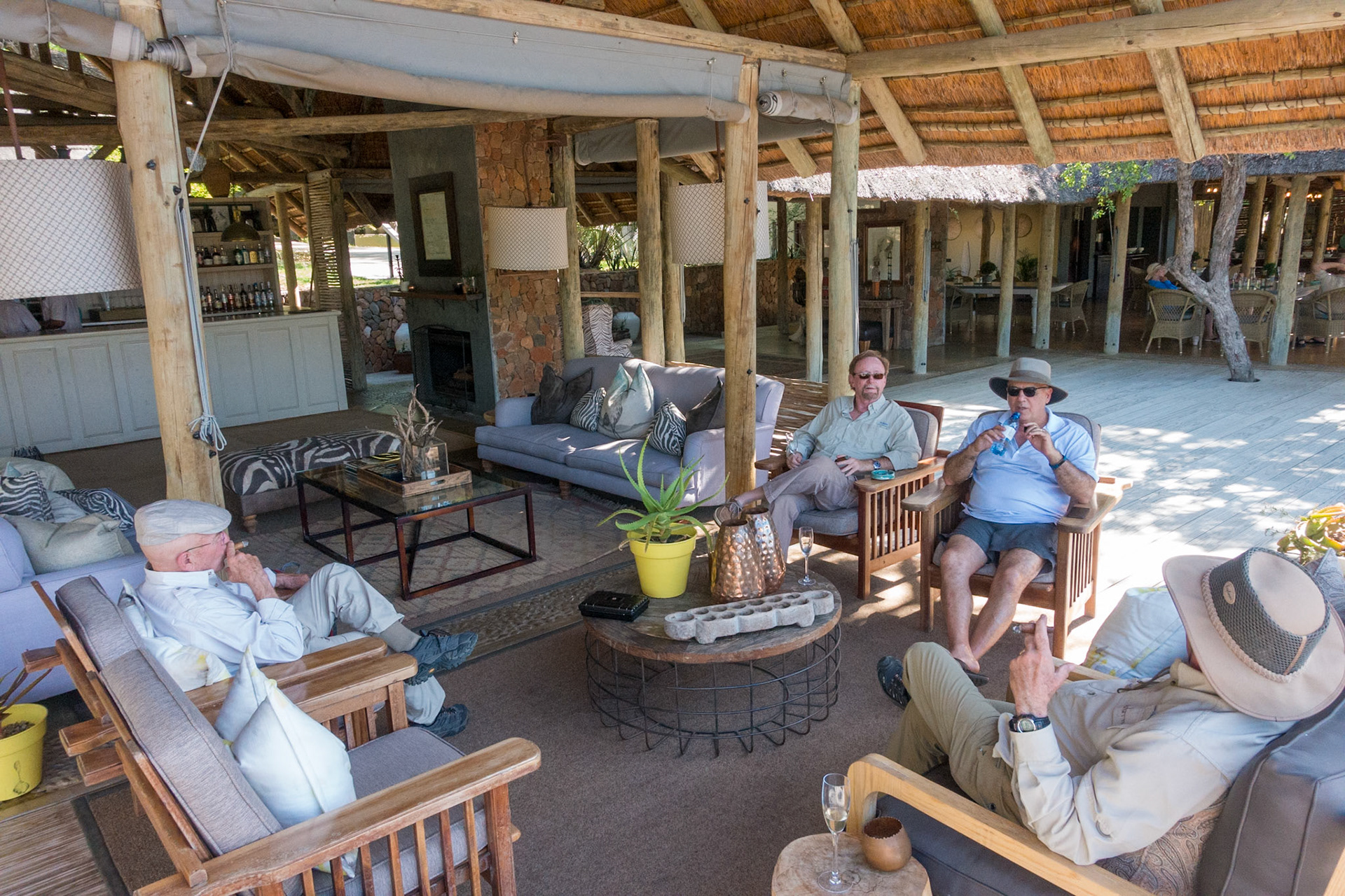 Hanging out at Thornybush Game Perserve lounge