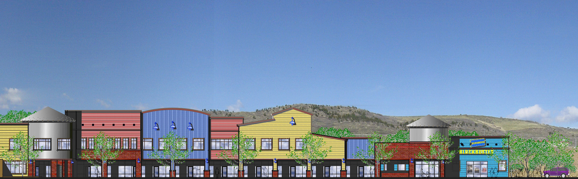 Color concept elevation for a clients commercial retail development