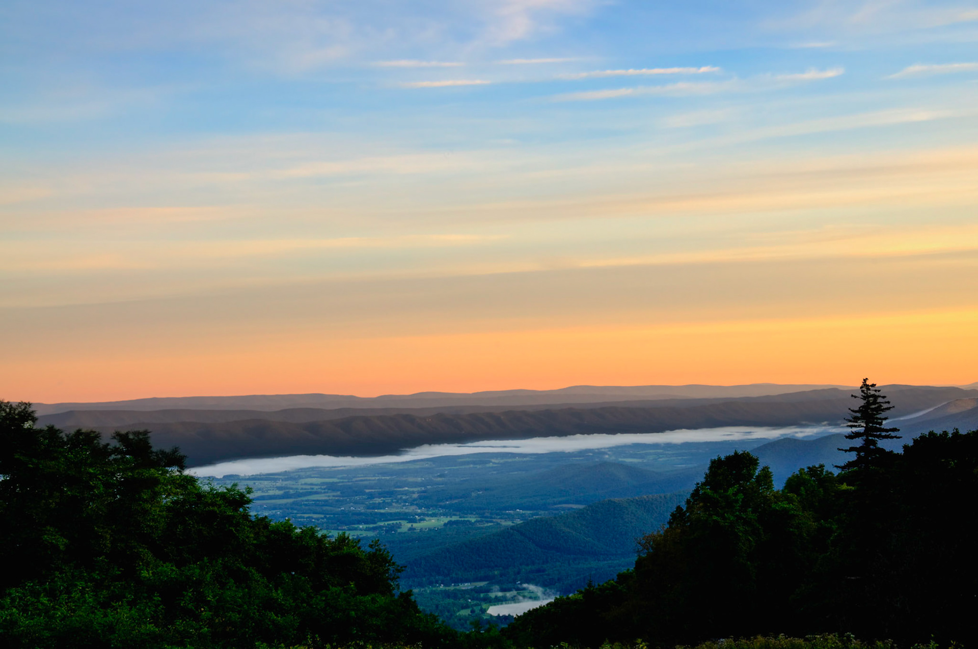 Sunrise in Shenandoah National Park