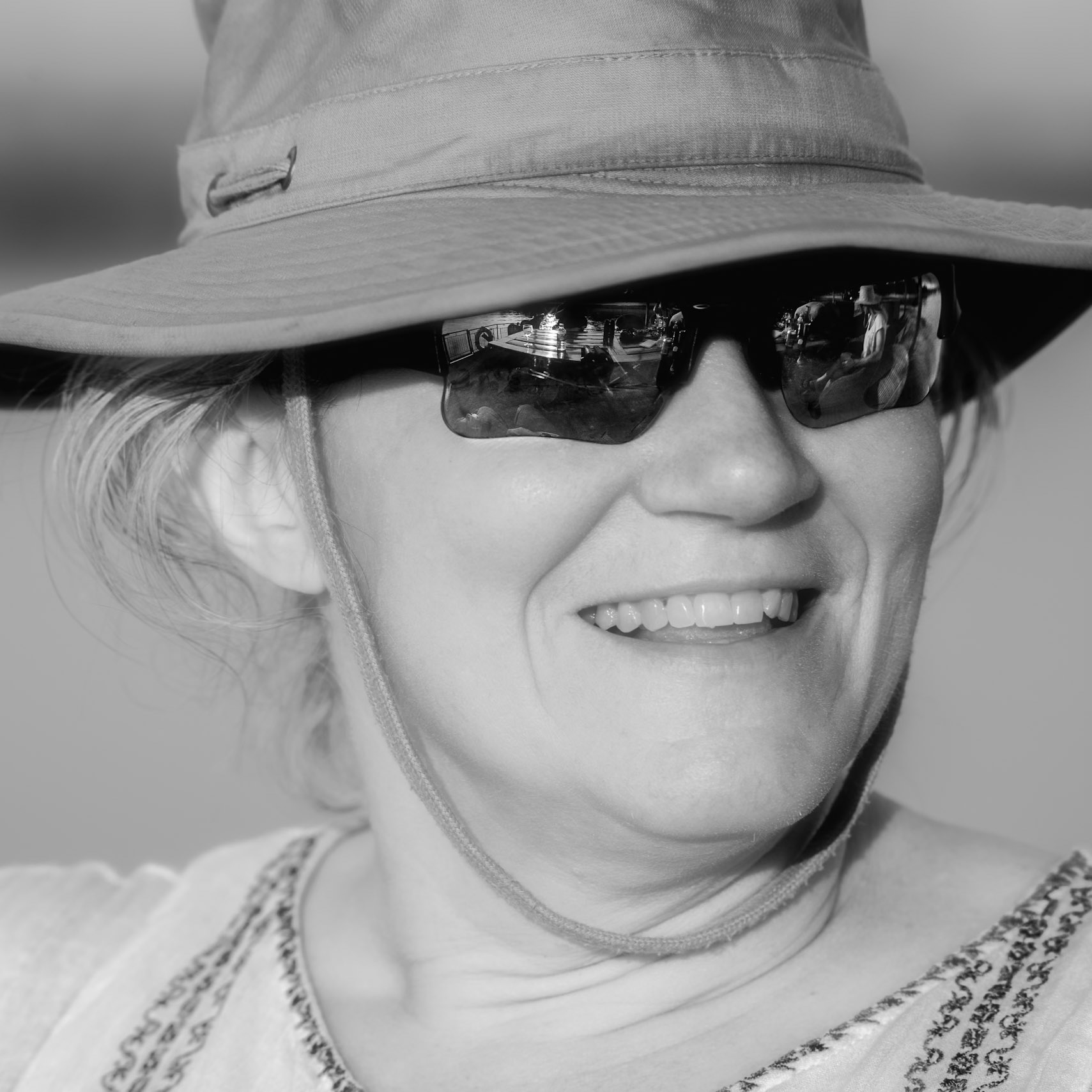 Paula taking the sites on the river in Botswana