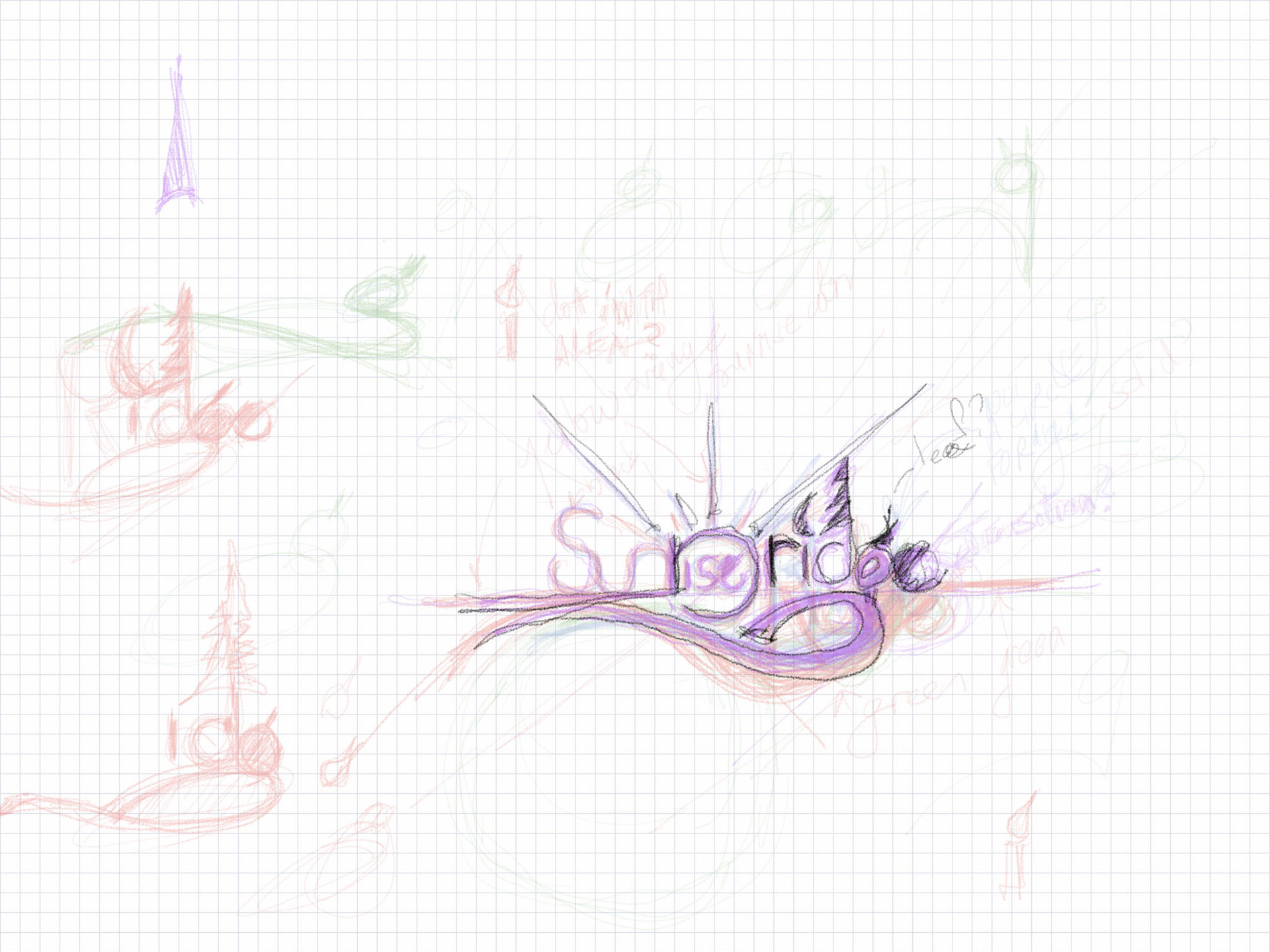 Personal development - a sequence of logo design concept sketches for logo concepts for black and white or color print, and online presence for a Colorado Home Owners Association