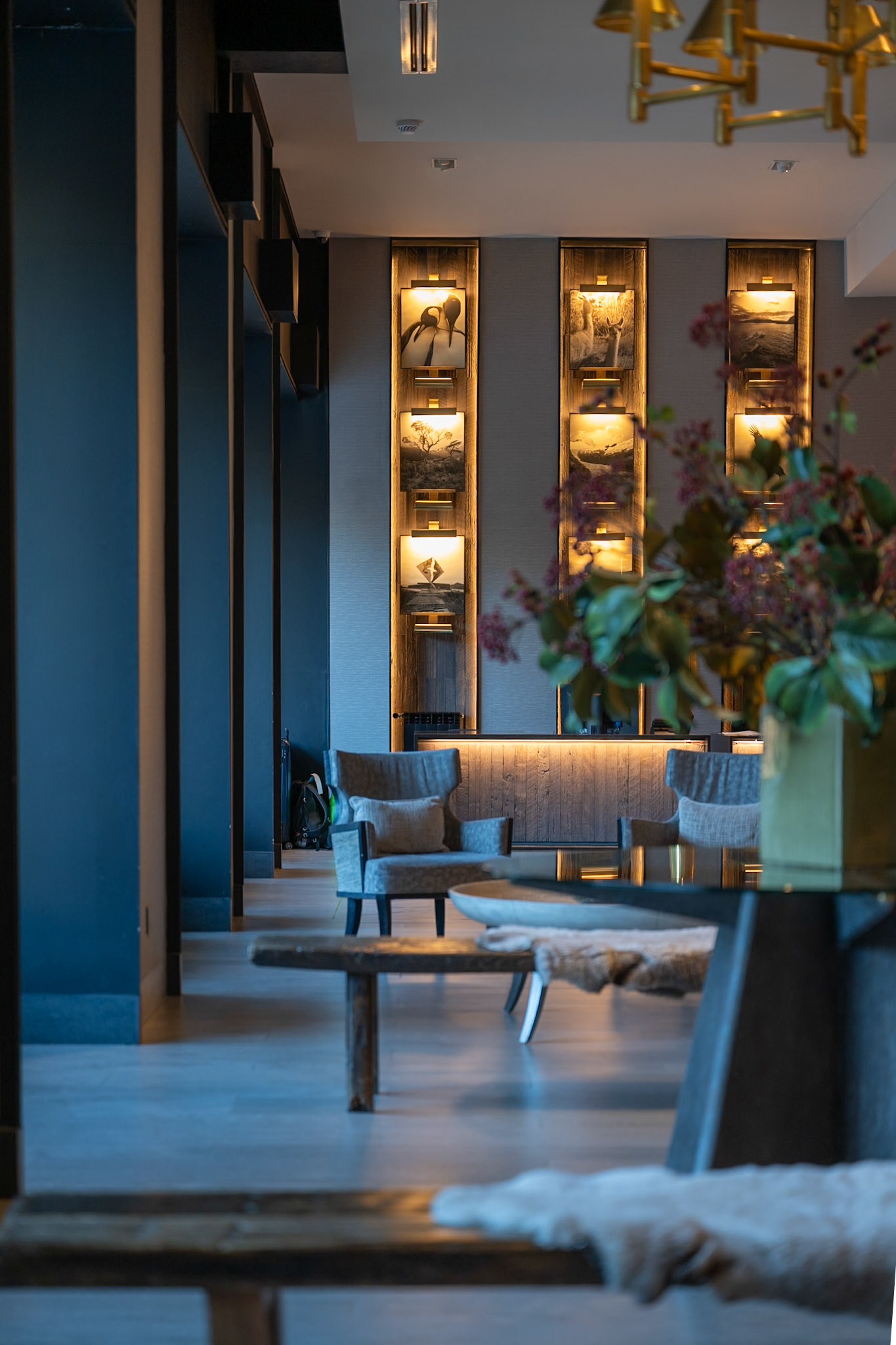 Lobby of our hotel across the square. Hotel Cabo De Hornos