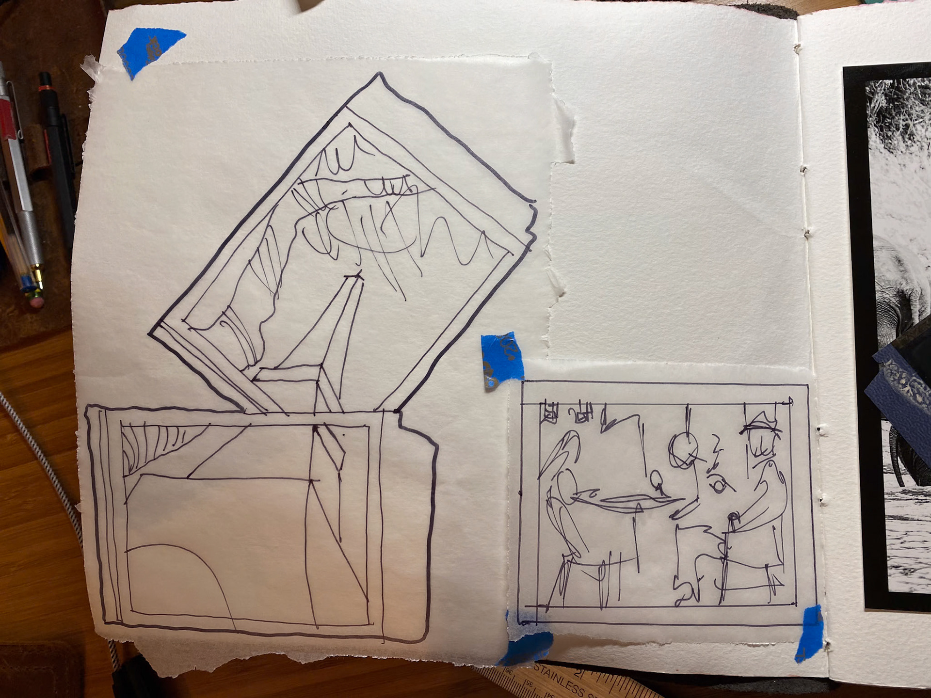 playing around with how the images might work together