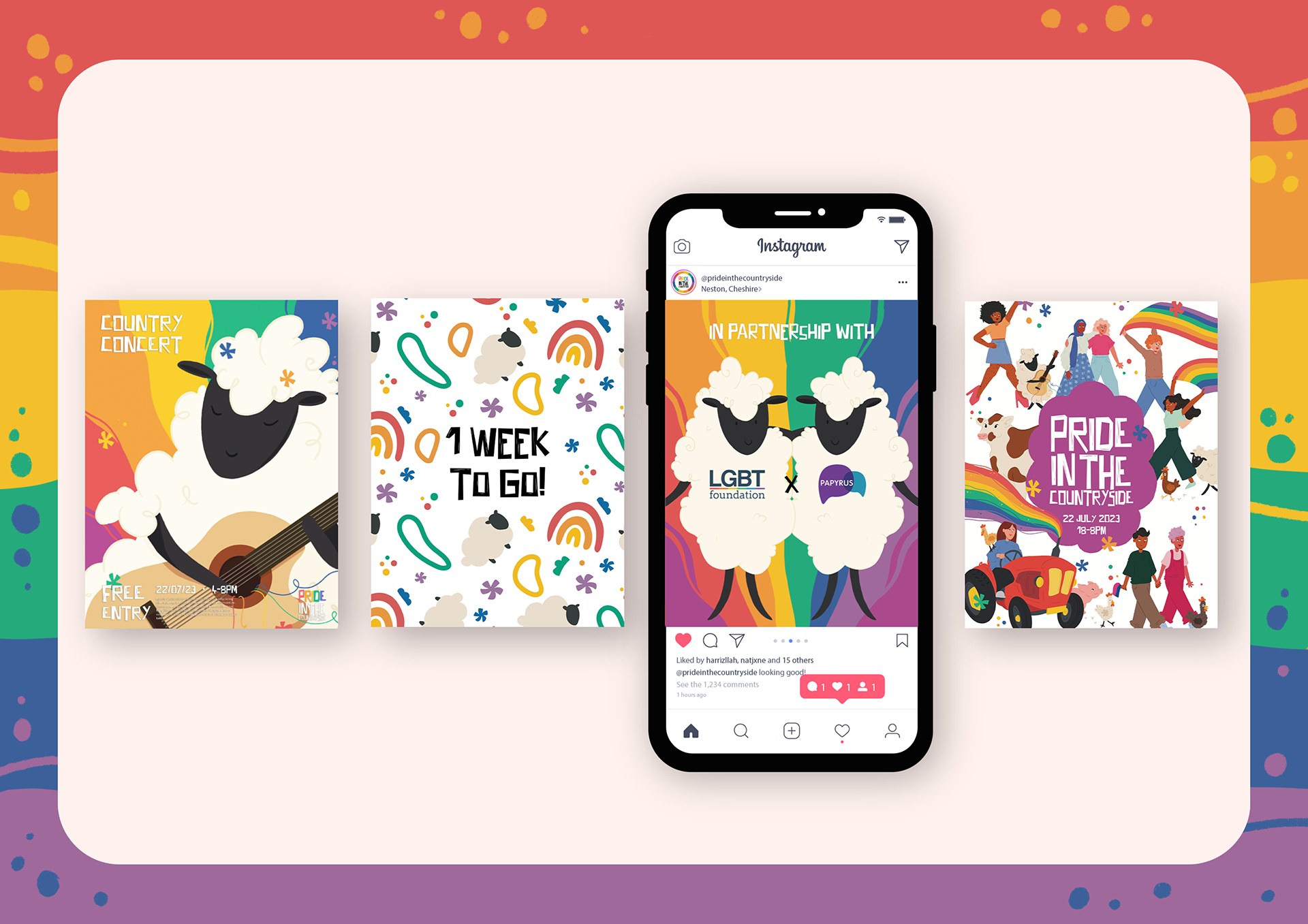 Social media assets for Pride event (uni)