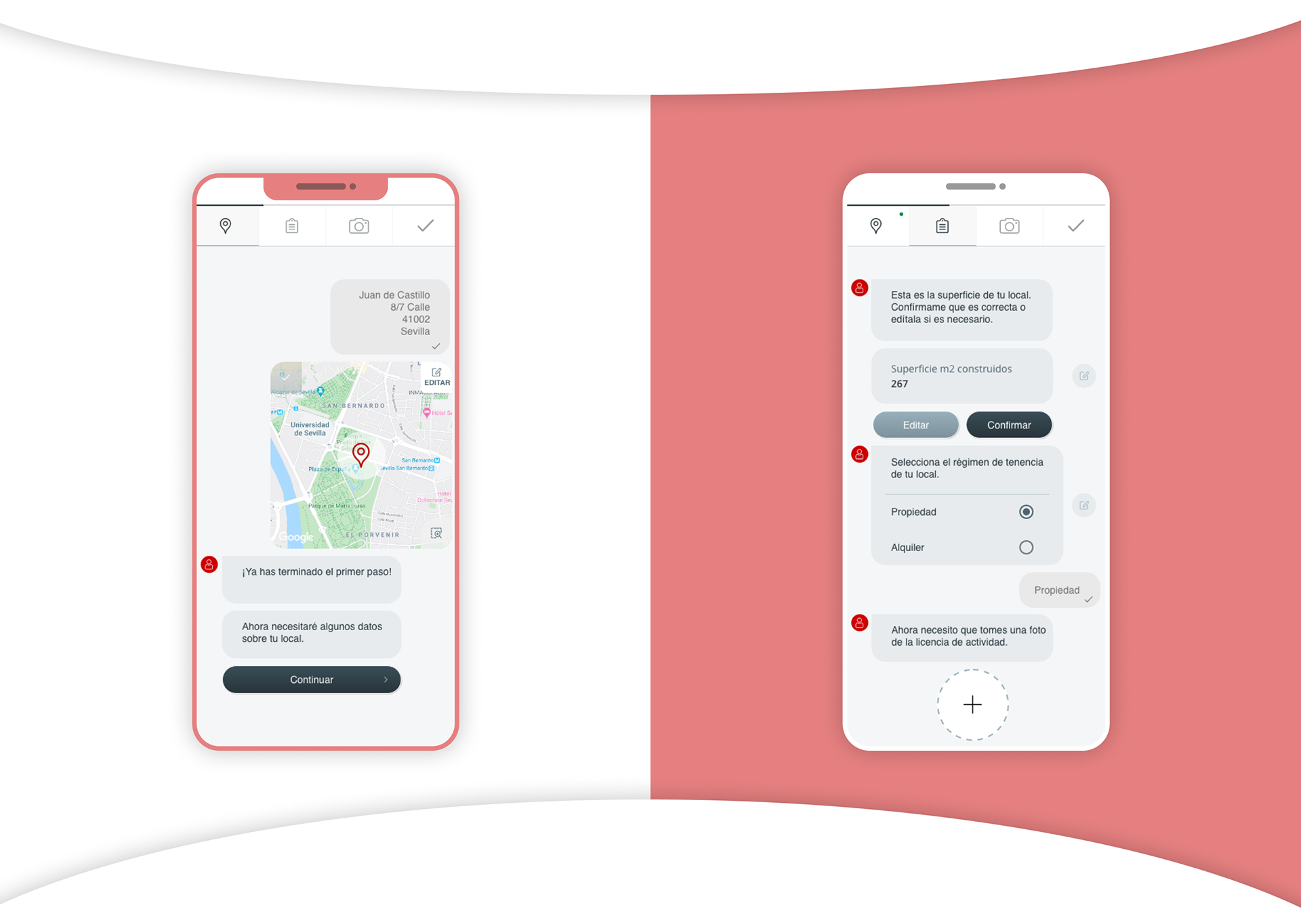 Example of the conversational design