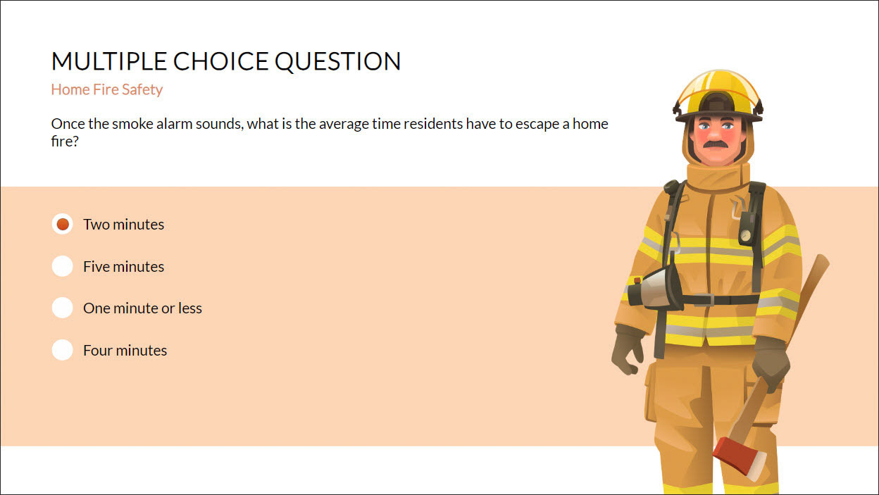 Example of a knowledge check