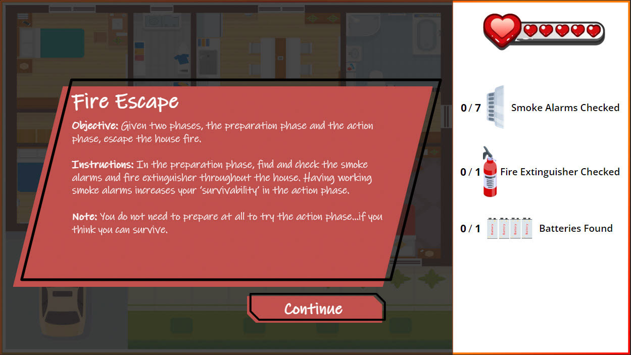 Instructions for the "Fire Escape" game